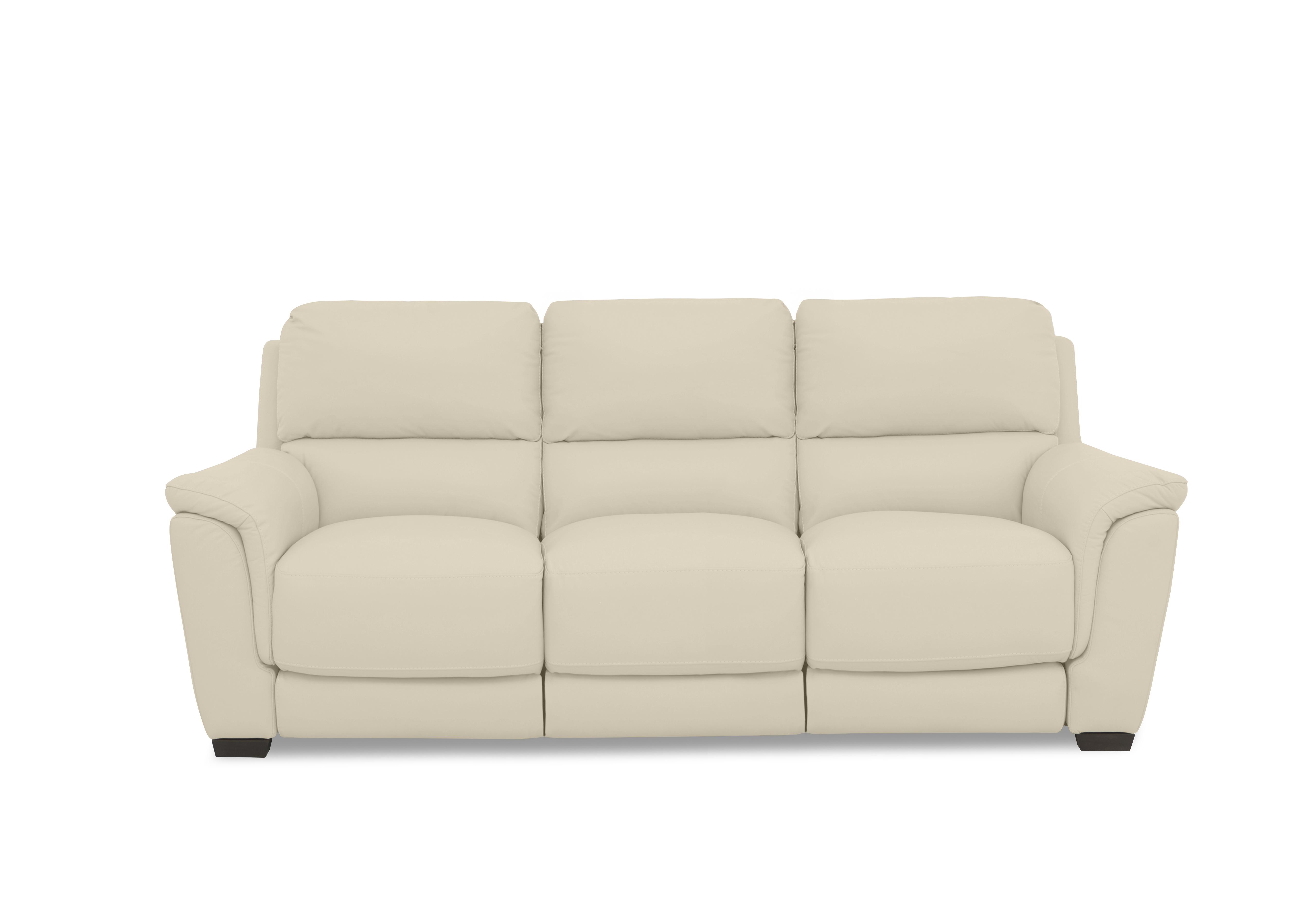 Compact Collection Medio 3 Seater Leather Sofa in Bv-862c Bisque on Furniture Village