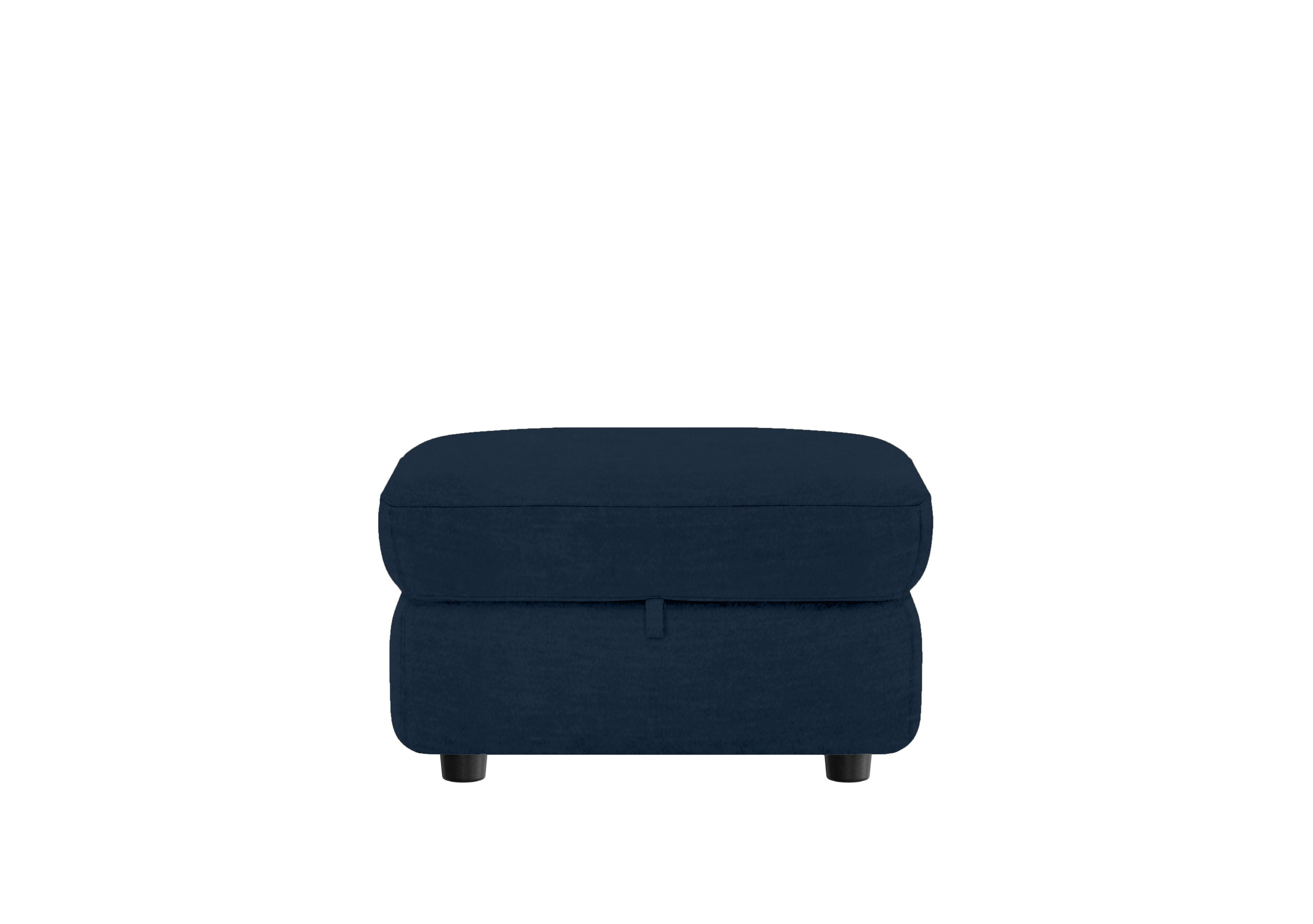 Compact Collection Medio Fabric Storage Footstool in Fab-Can-R330 Steel Blue on Furniture Village