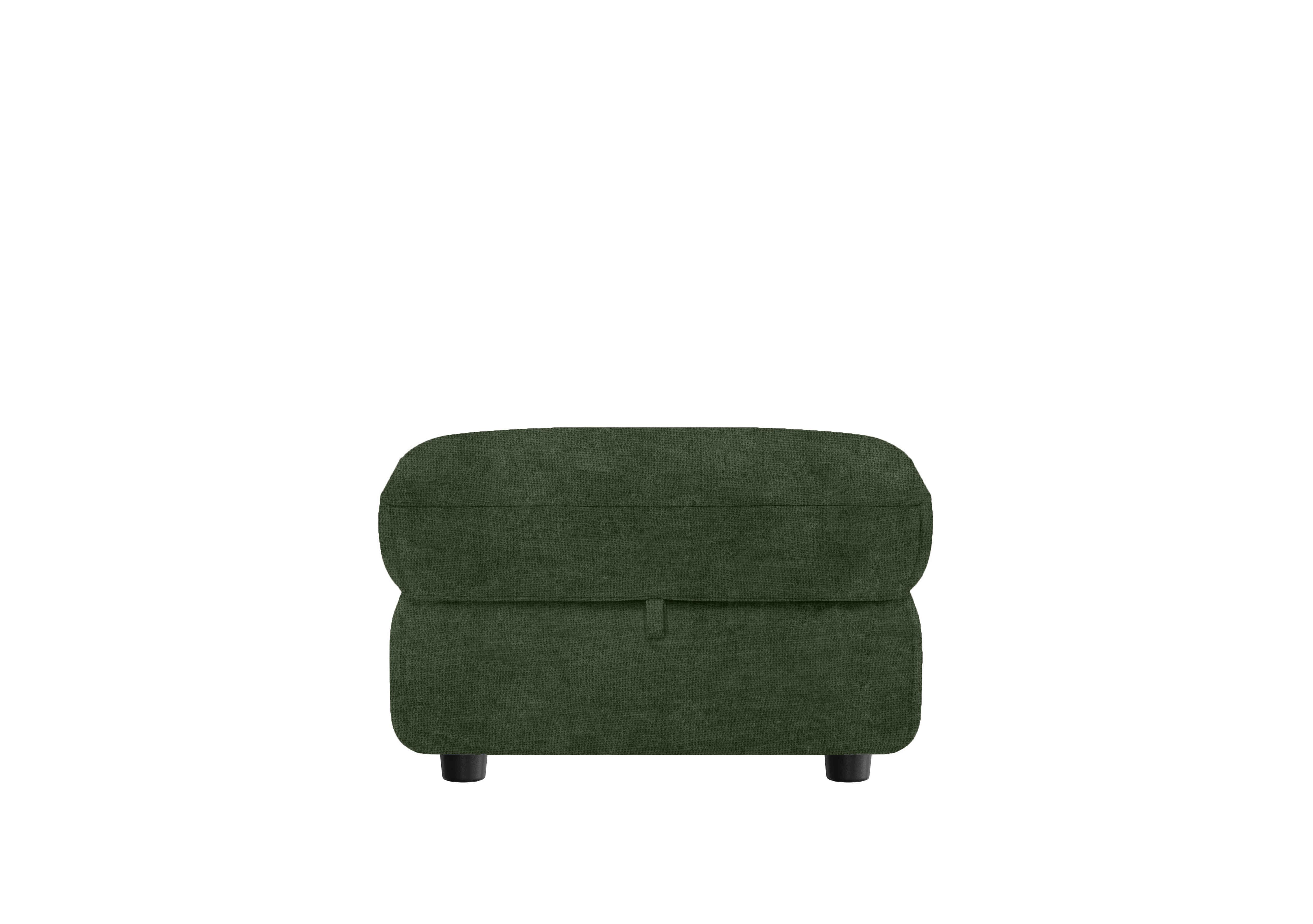 Compact Collection Medio Fabric Storage Footstool in Fab-Coe-R801 Olive Green on Furniture Village