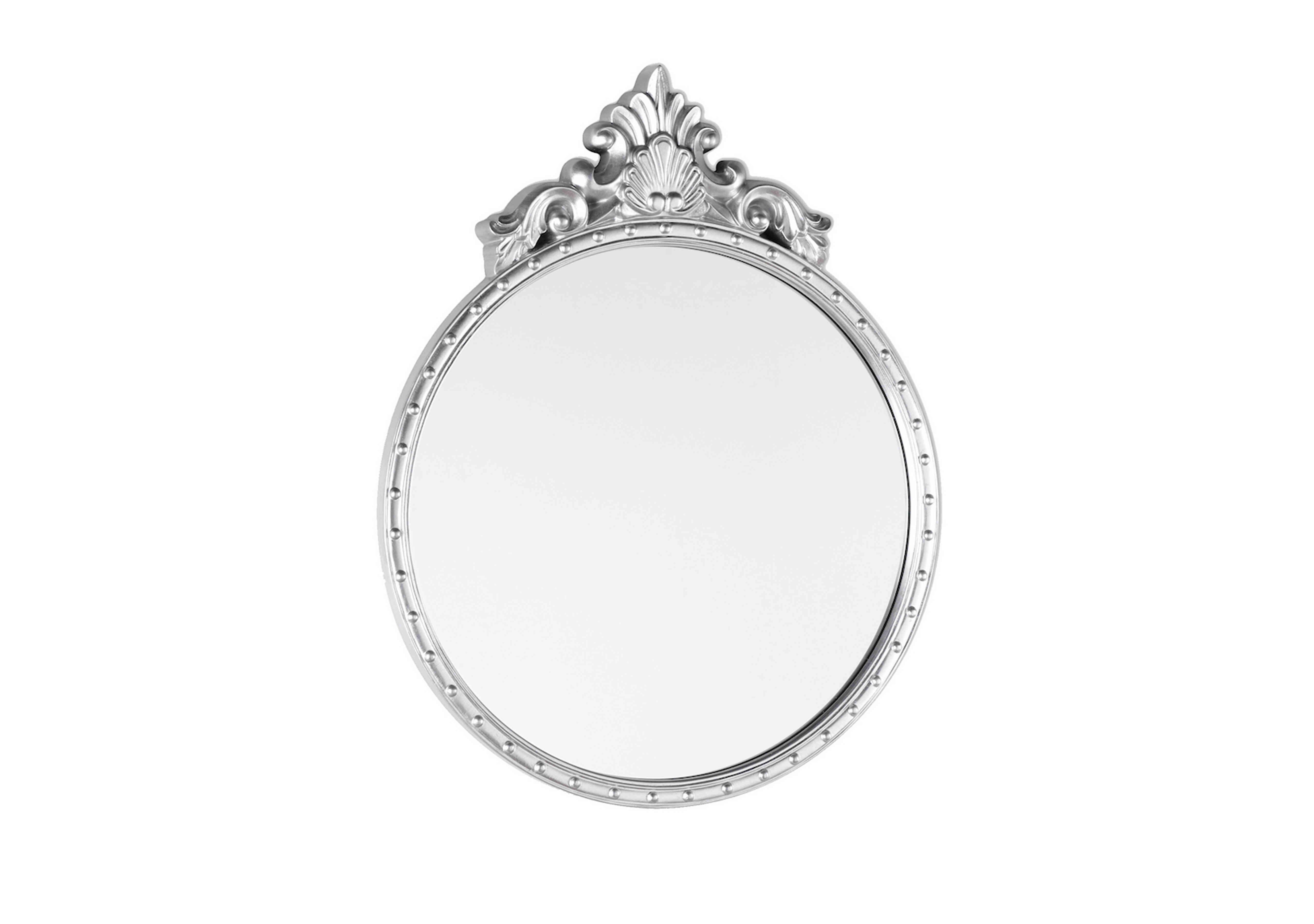 Overton Round Mirror in Silver on Furniture Village