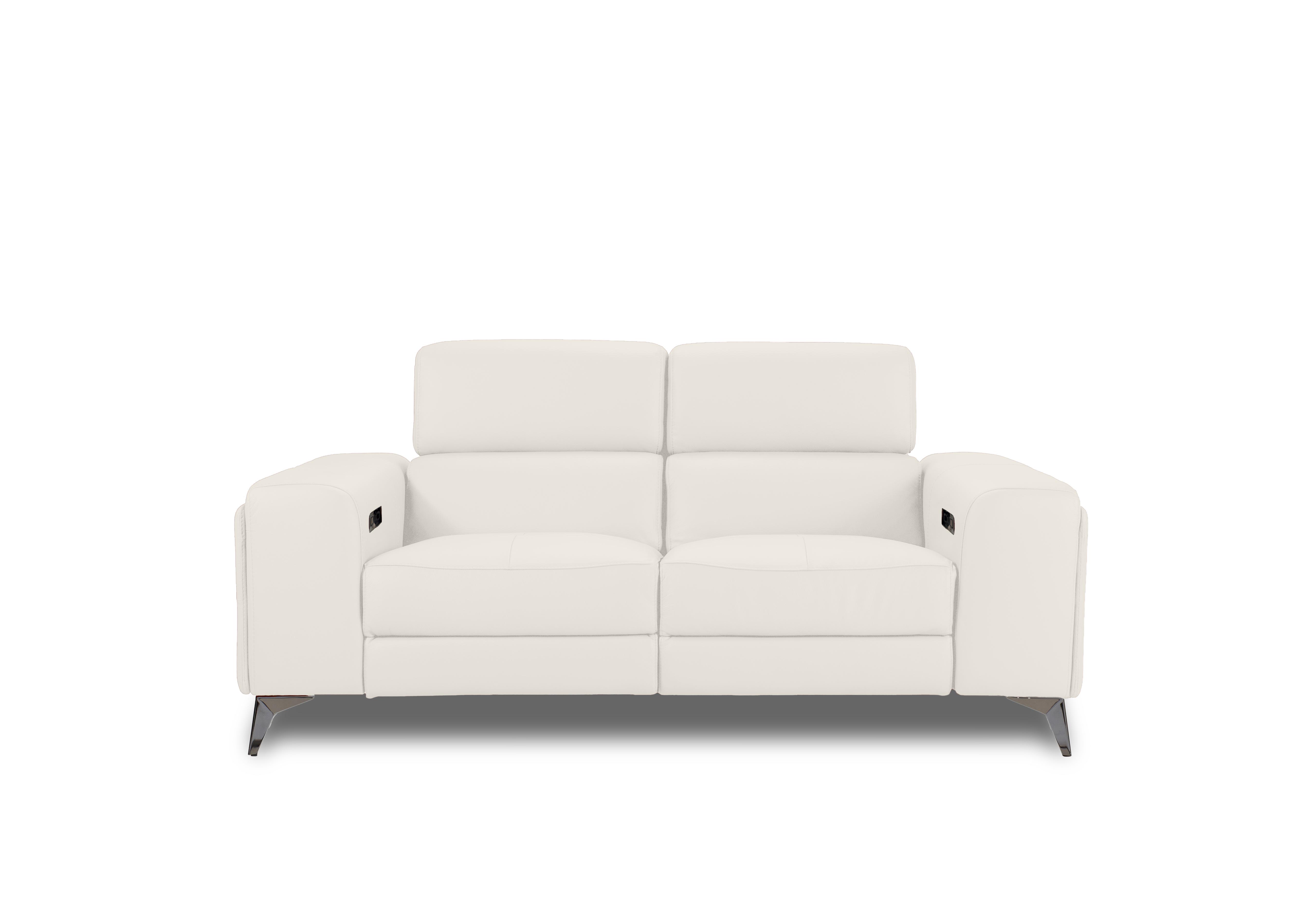 Action Leather 2 Seater Power Recliner Sofa with Power Storage Arms in White Le-9307 on Furniture Village