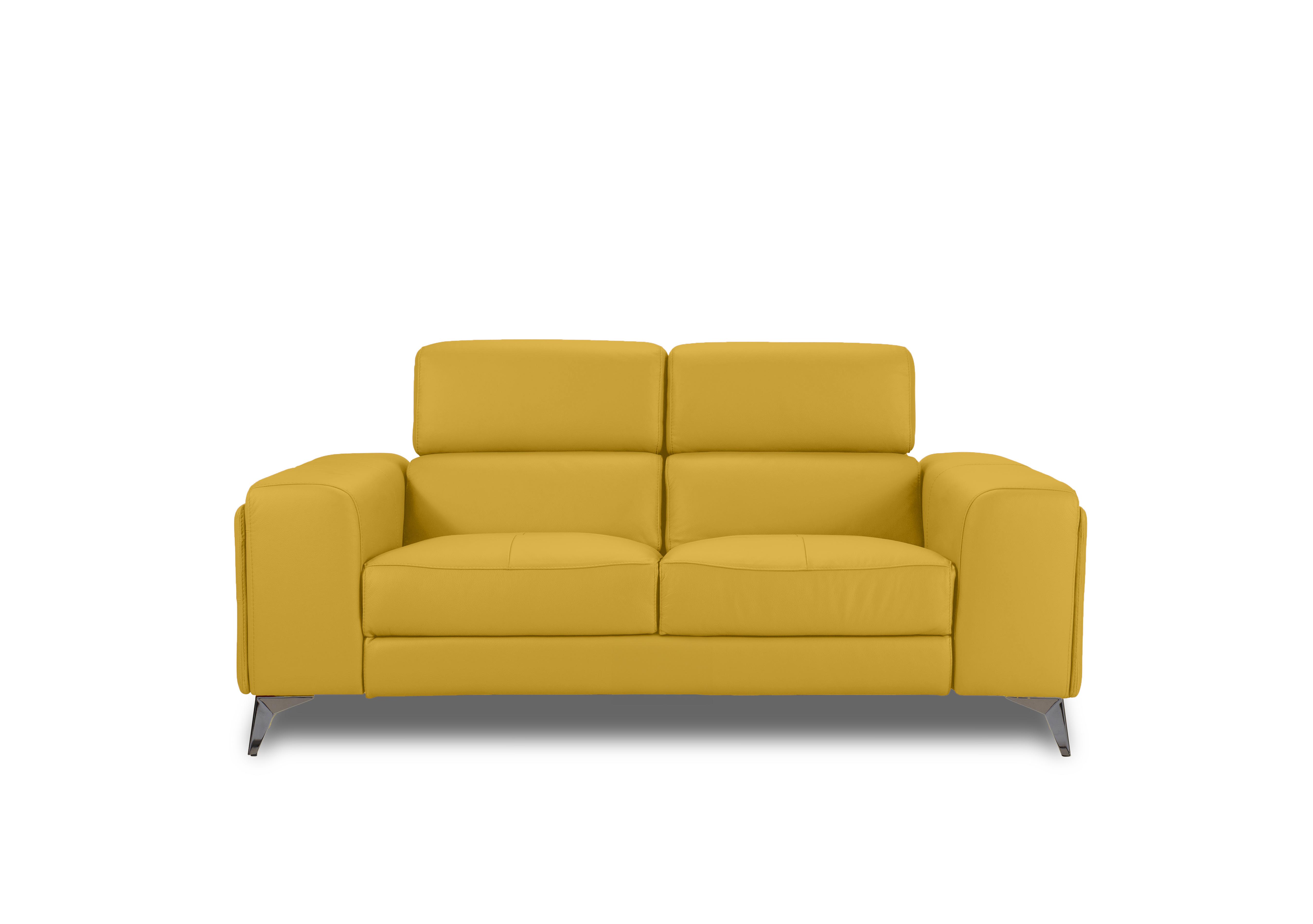 Action Leather 2 Seater Sofa in Giallo Le-9310 on Furniture Village