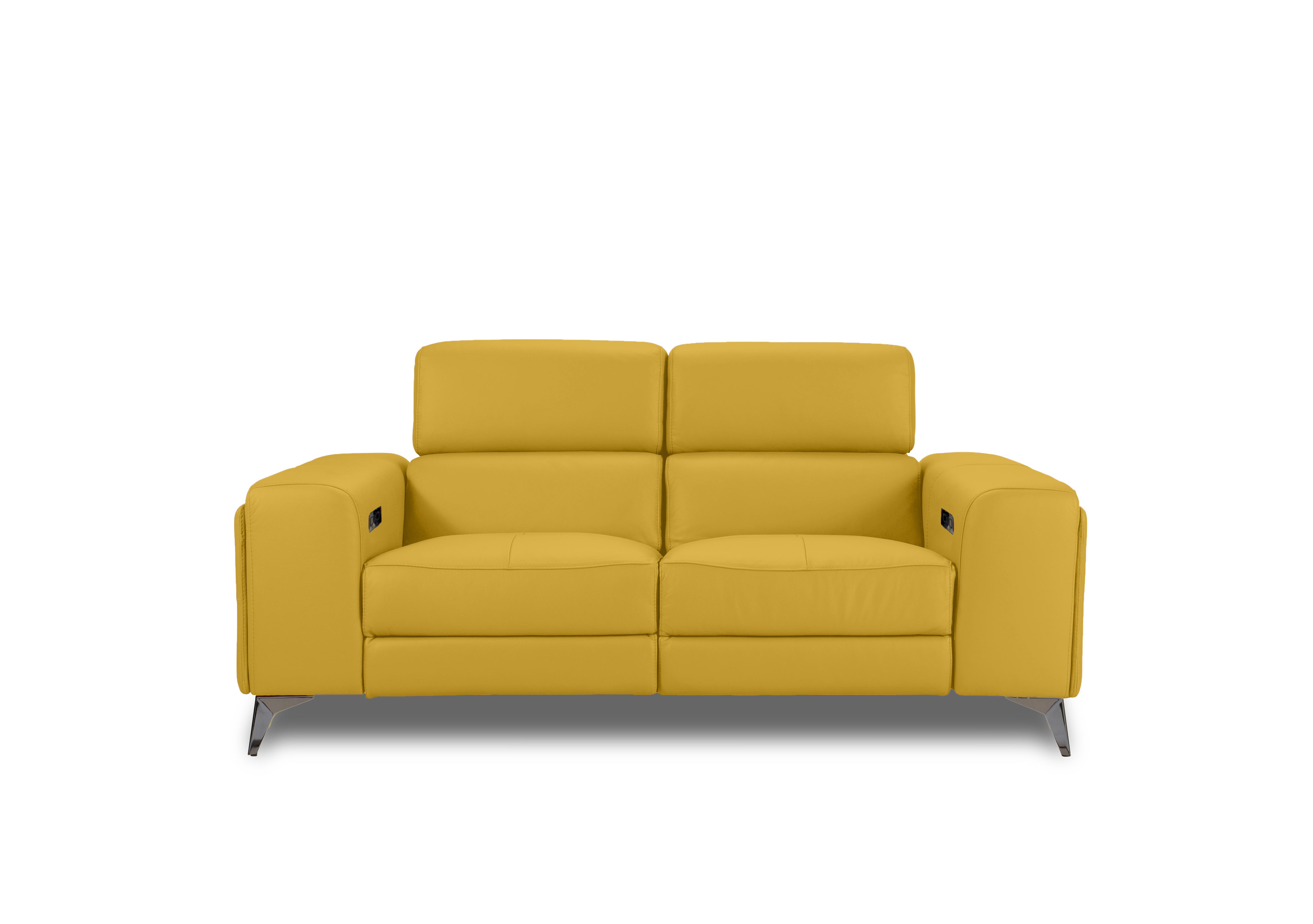 Action Leather 2 Seater Sofa in Giallo Le-9310 on Furniture Village