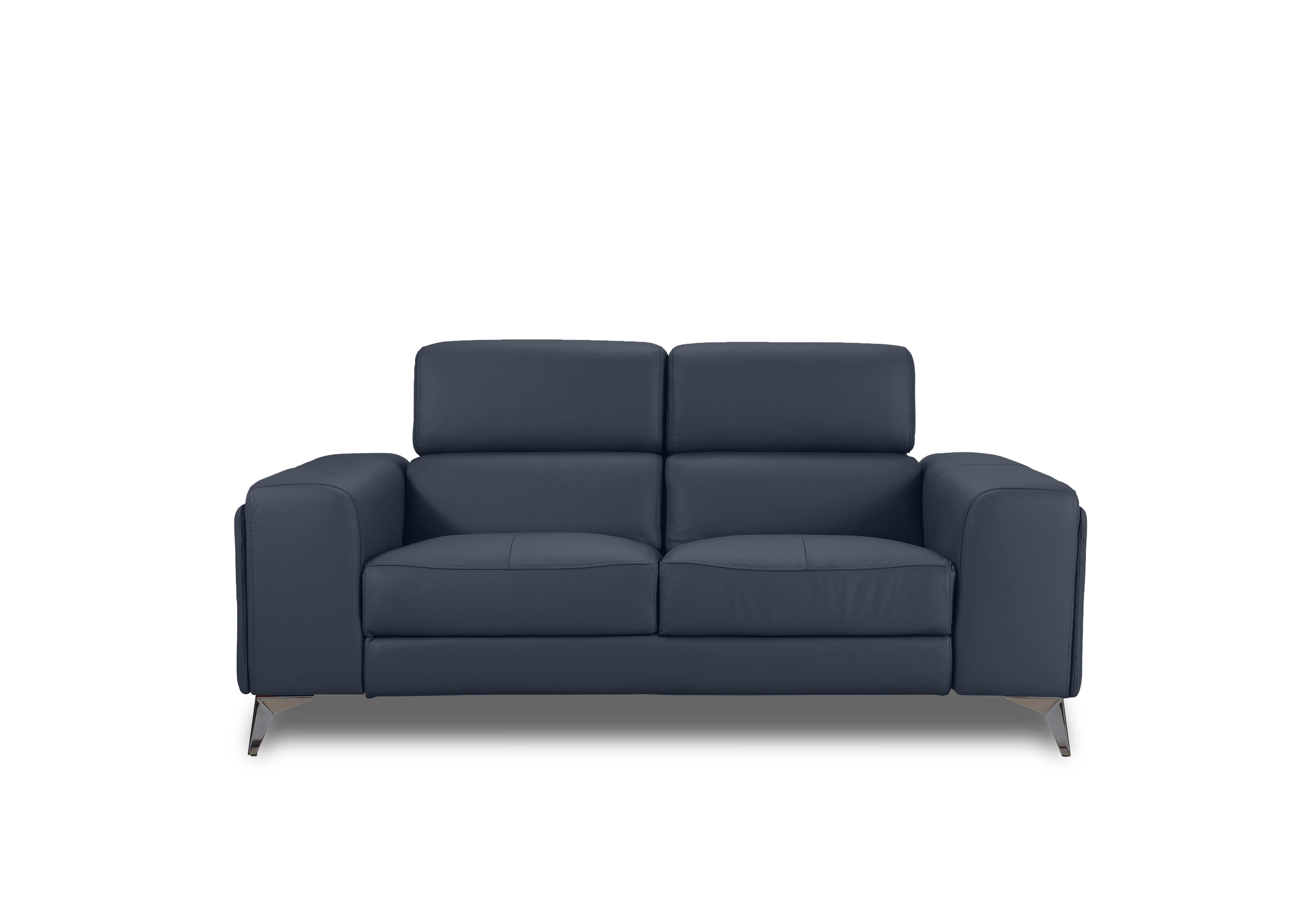 Action Leather 2 Seater Sofa in Natural Milled Navy La-4828 on Furniture Village