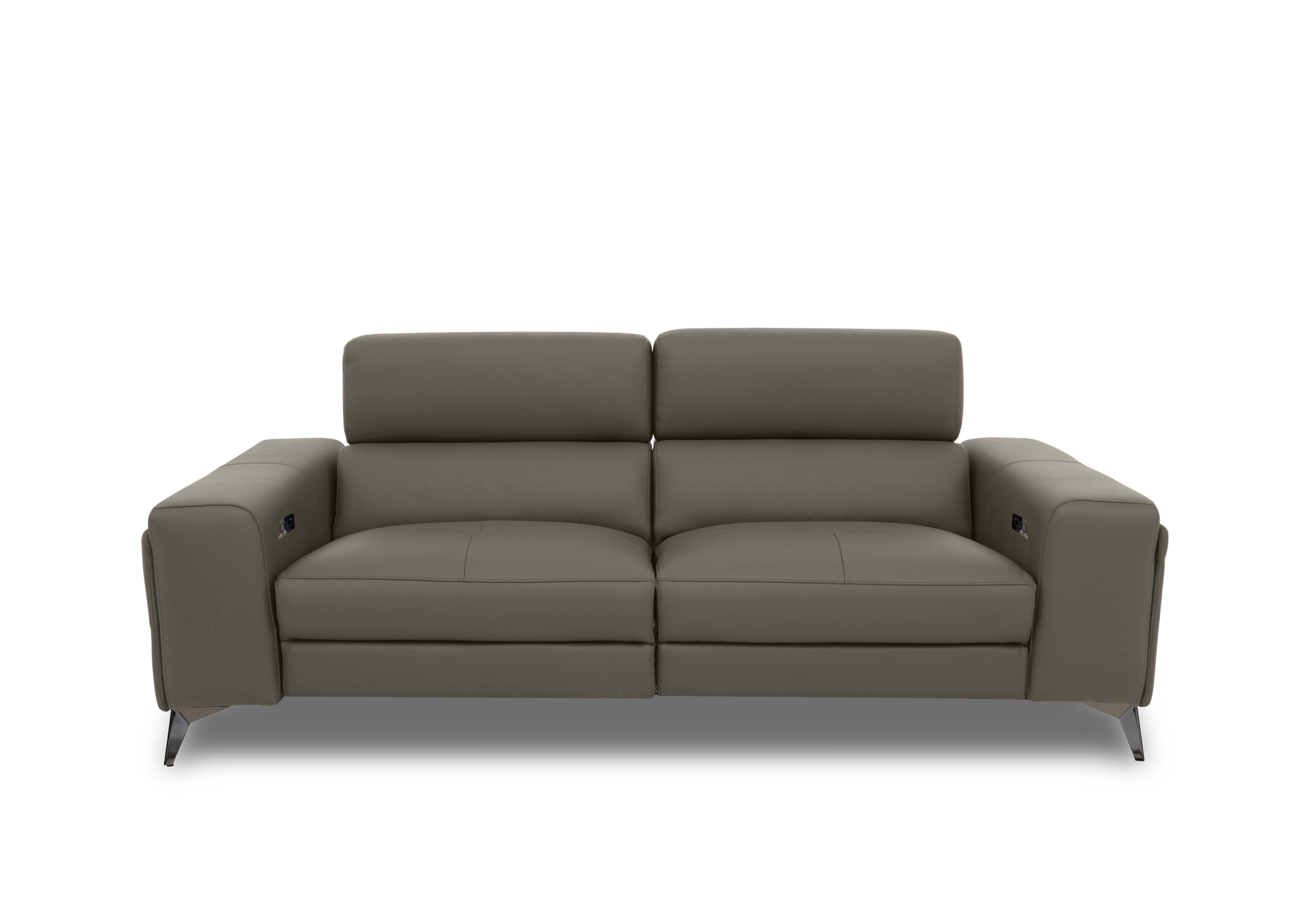Action Leather 3 Seater Power Recliner Sofa with Power Storage Arms in Natural Olive La-4829 on Furniture Village