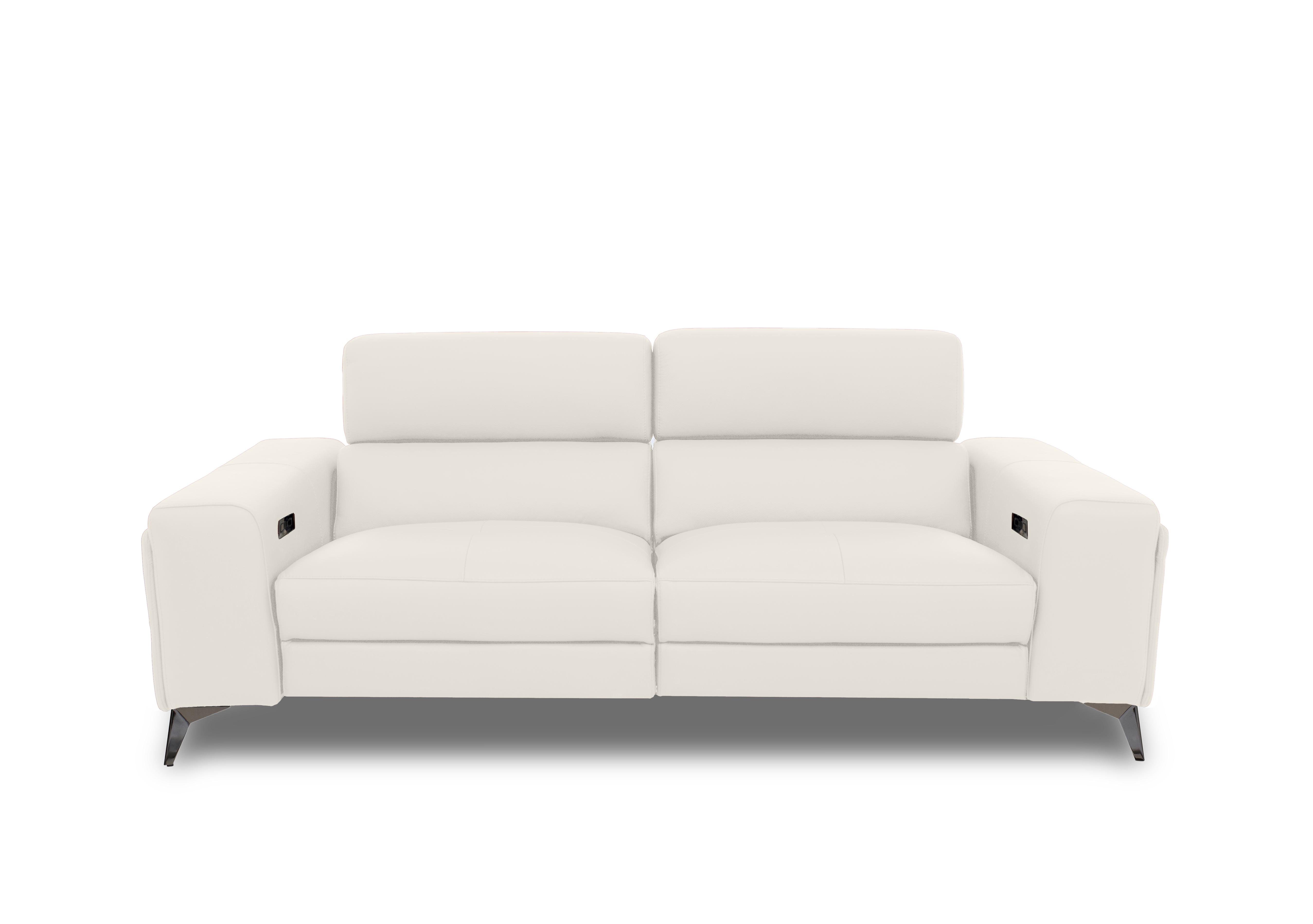 Action Leather 3 Seater Power Recliner Sofa with Power Storage Arms in White Le-9307 on Furniture Village