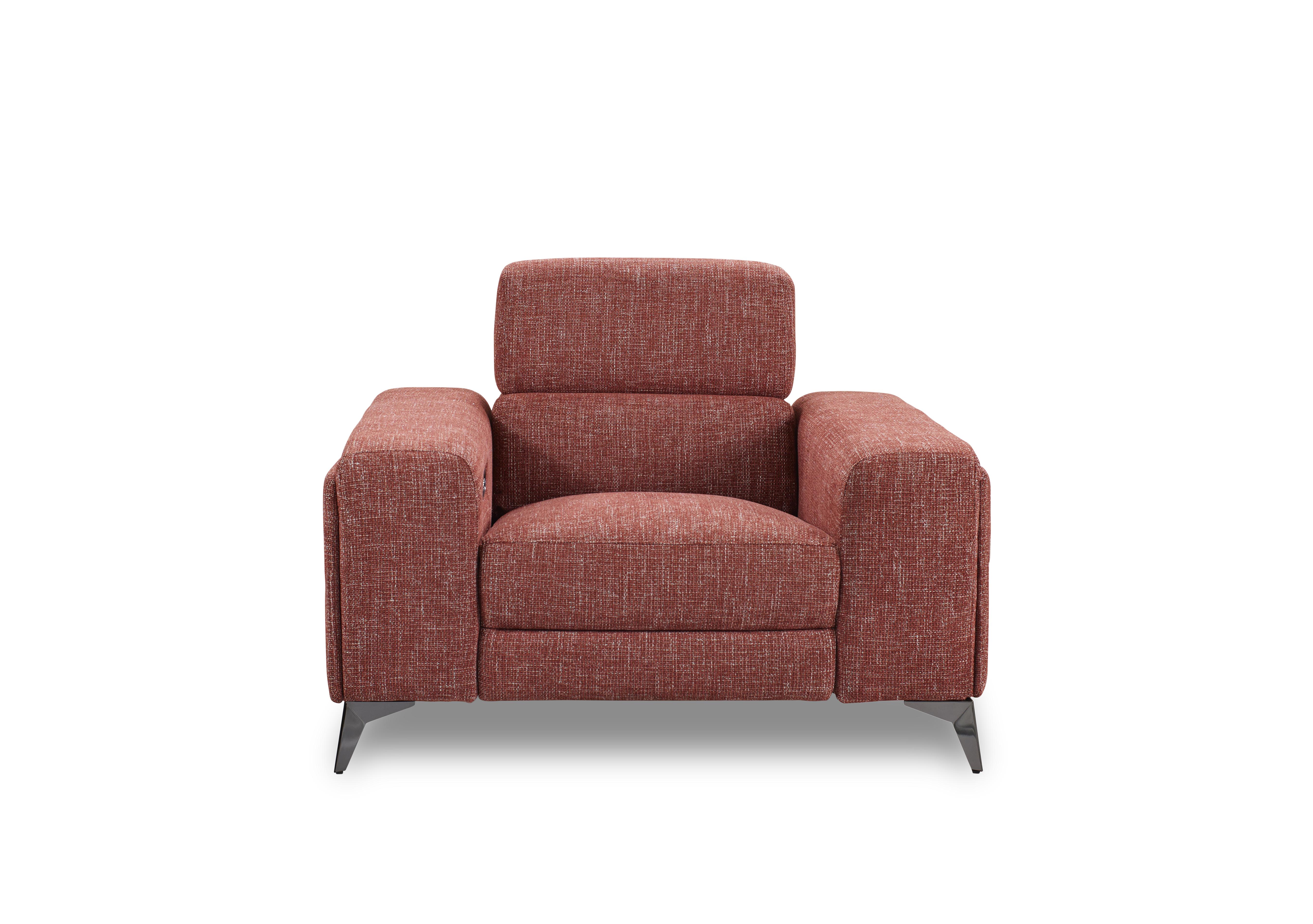 Action Fabric Power Recliner Armchair with Power Storage Arm in Halifax Red Maple Hf-0105 on Furniture Village