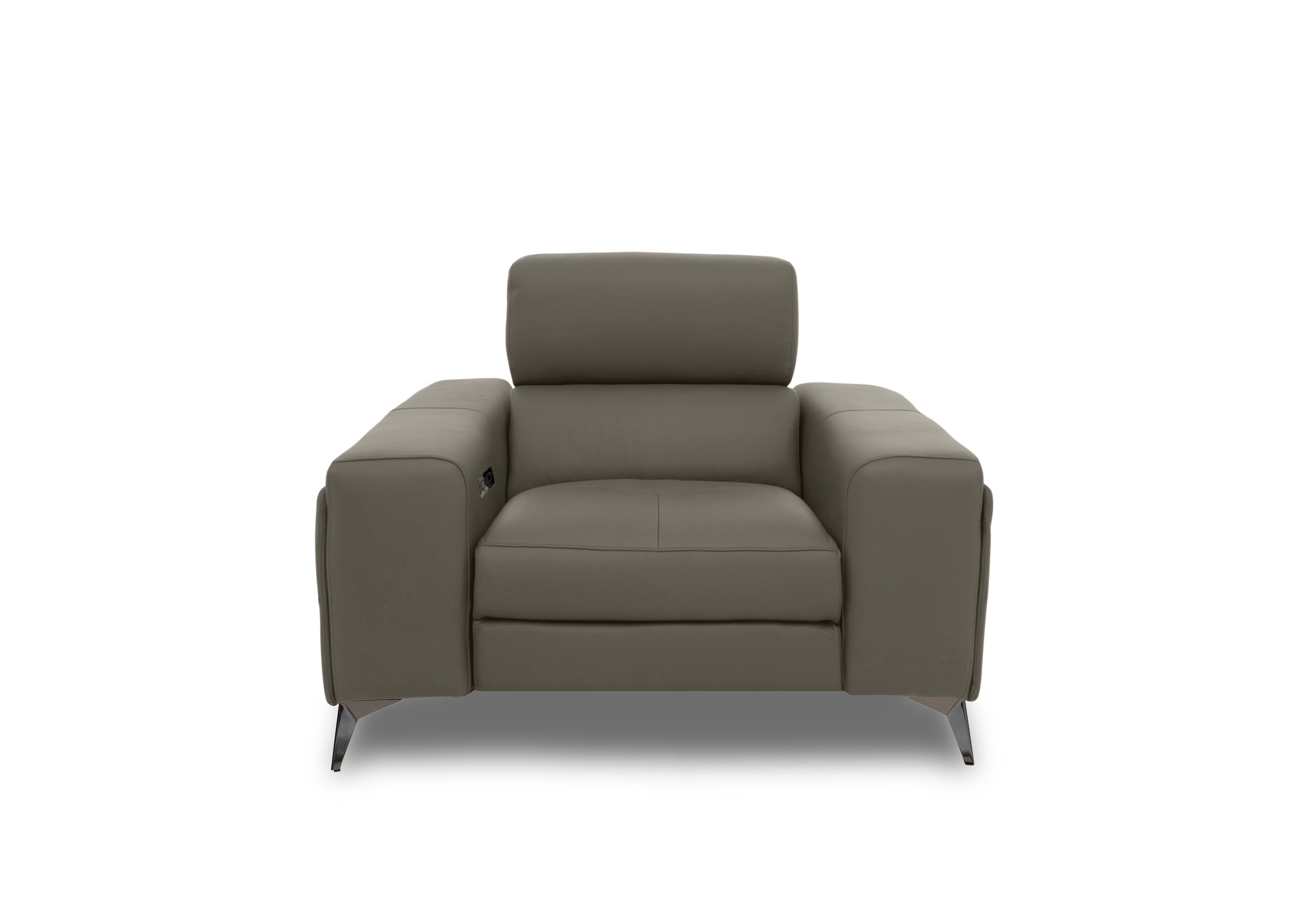 Action Leather Power Recliner Armchair with Power Storage Arm in Natural Olive La-4829 on Furniture Village