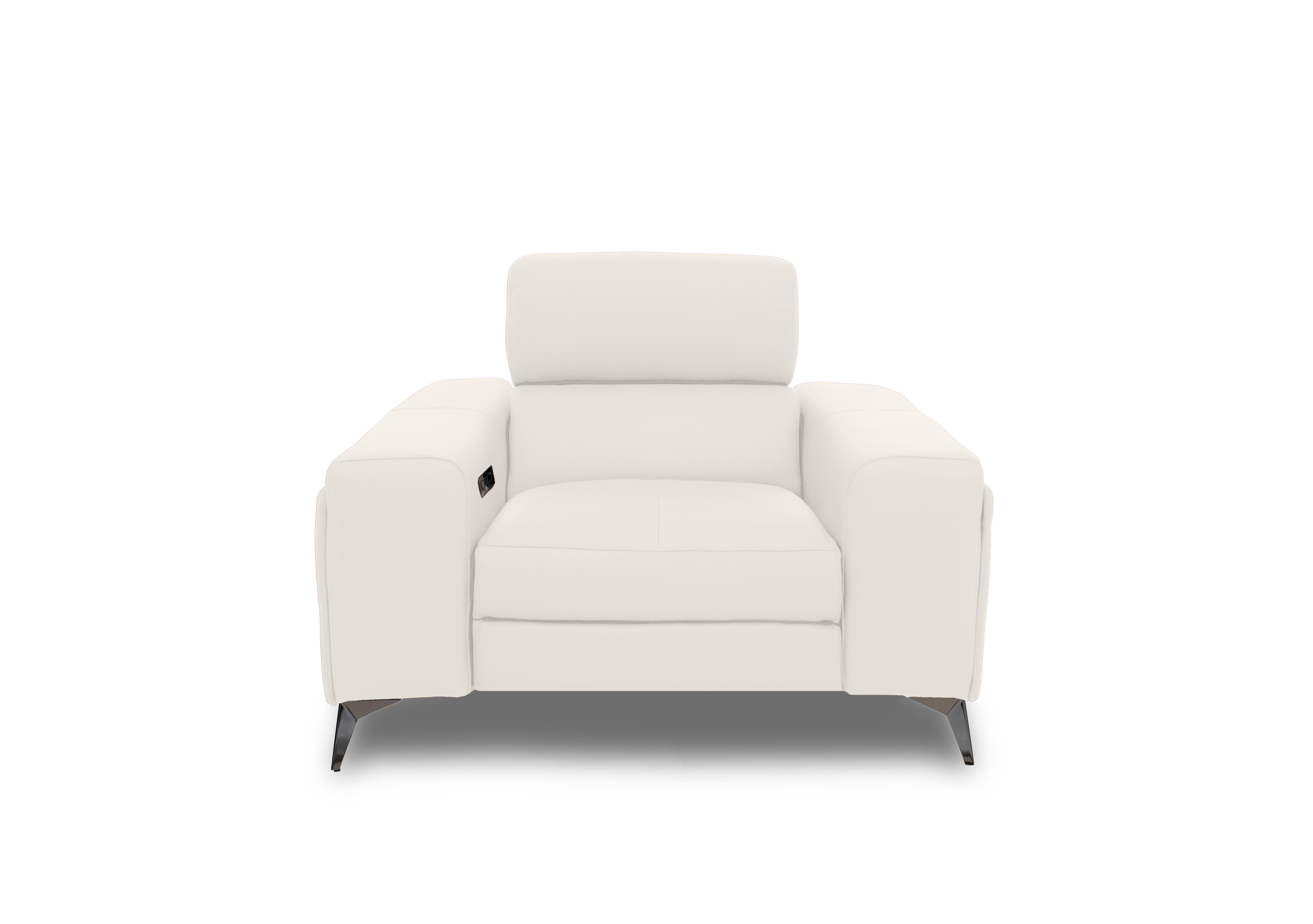 Action Leather Power Recliner Armchair with Power Storage Arm in White Le-9307 on Furniture Village
