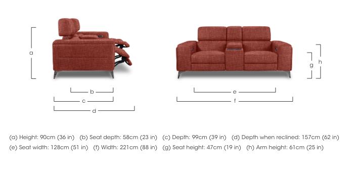 Action Fabric 2 Seater Power Recliner Media Sofa with Power Storage Arms in  on Furniture Village