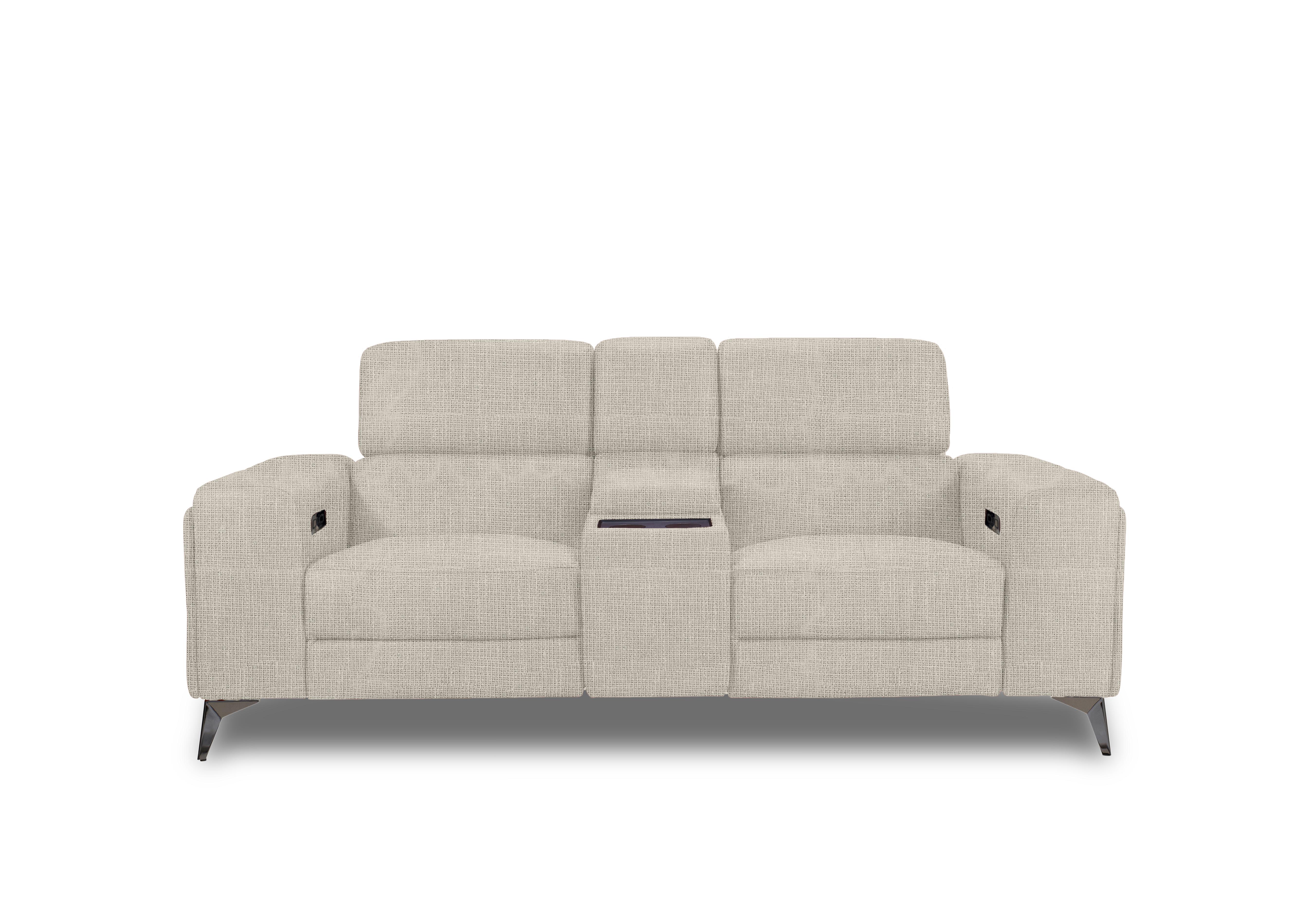 Action Fabric 2 Seater Power Recliner Media Sofa in Weave Stone We-0102 on Furniture Village