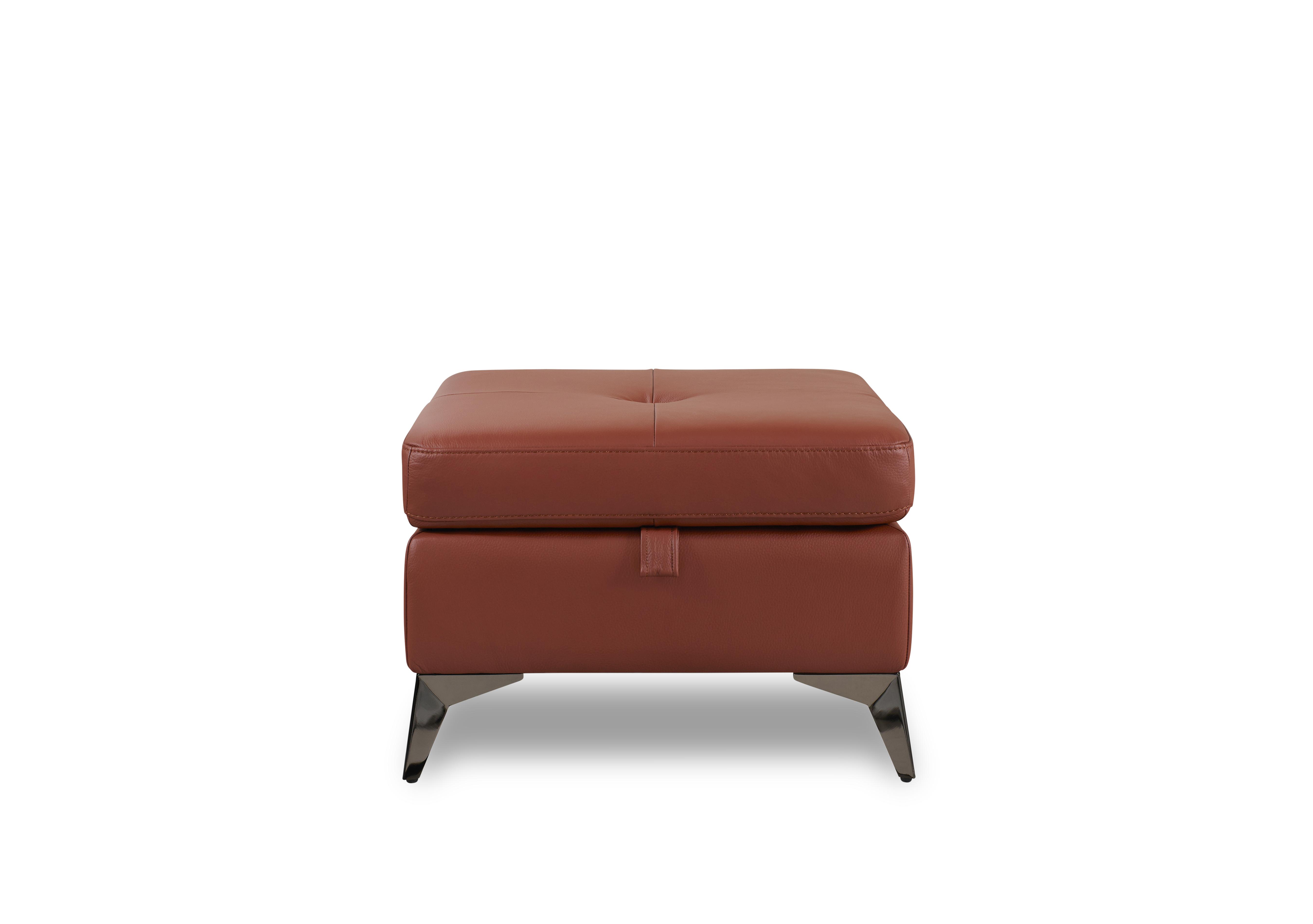Action Leather Storage Footstool in Red Maple Matte Le-9326 on Furniture Village
