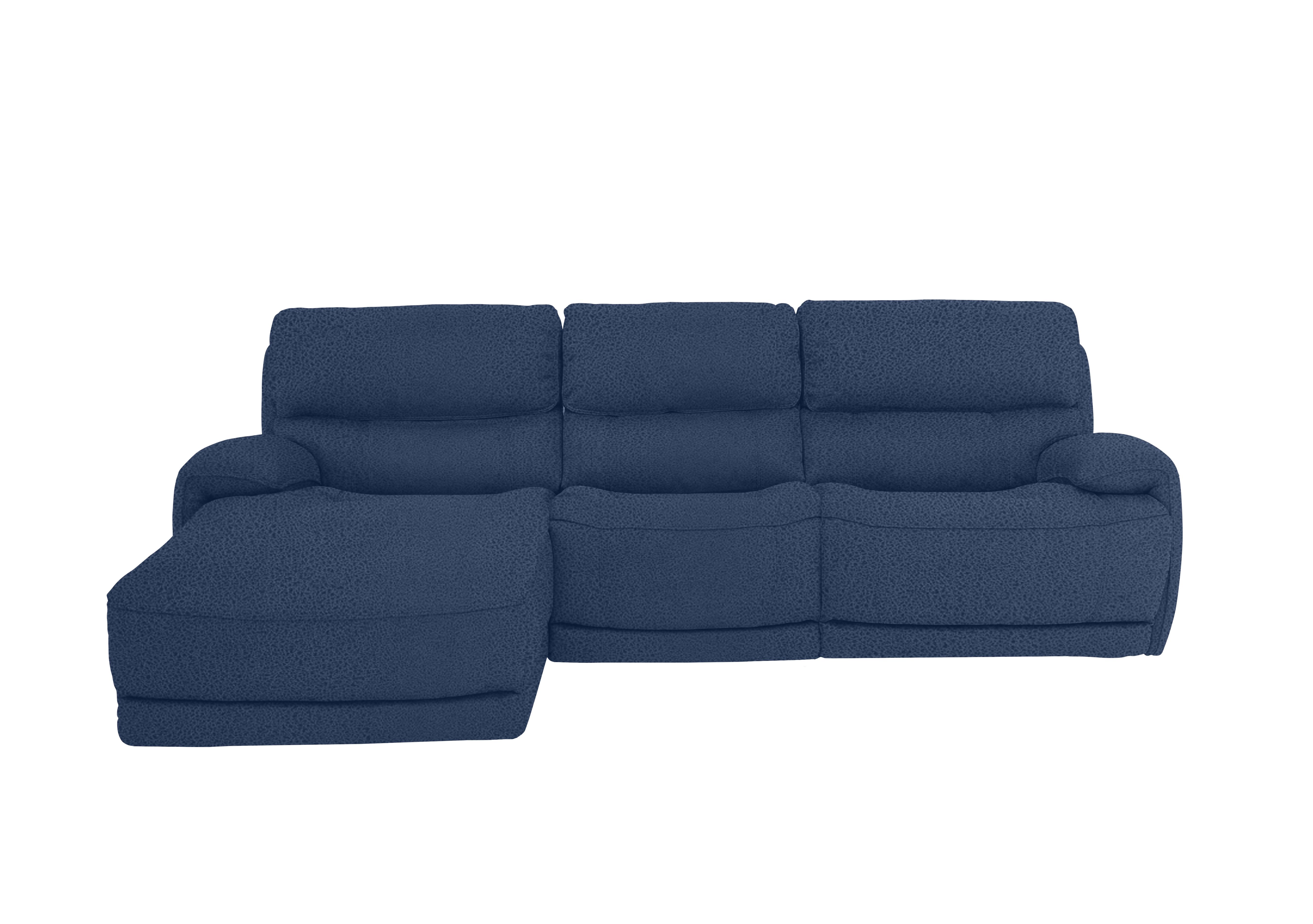 Link Fabric Power Recliner Corner Chaise Sofa with Power Headrests in Bfa-Blj-R10 Blue on Furniture Village