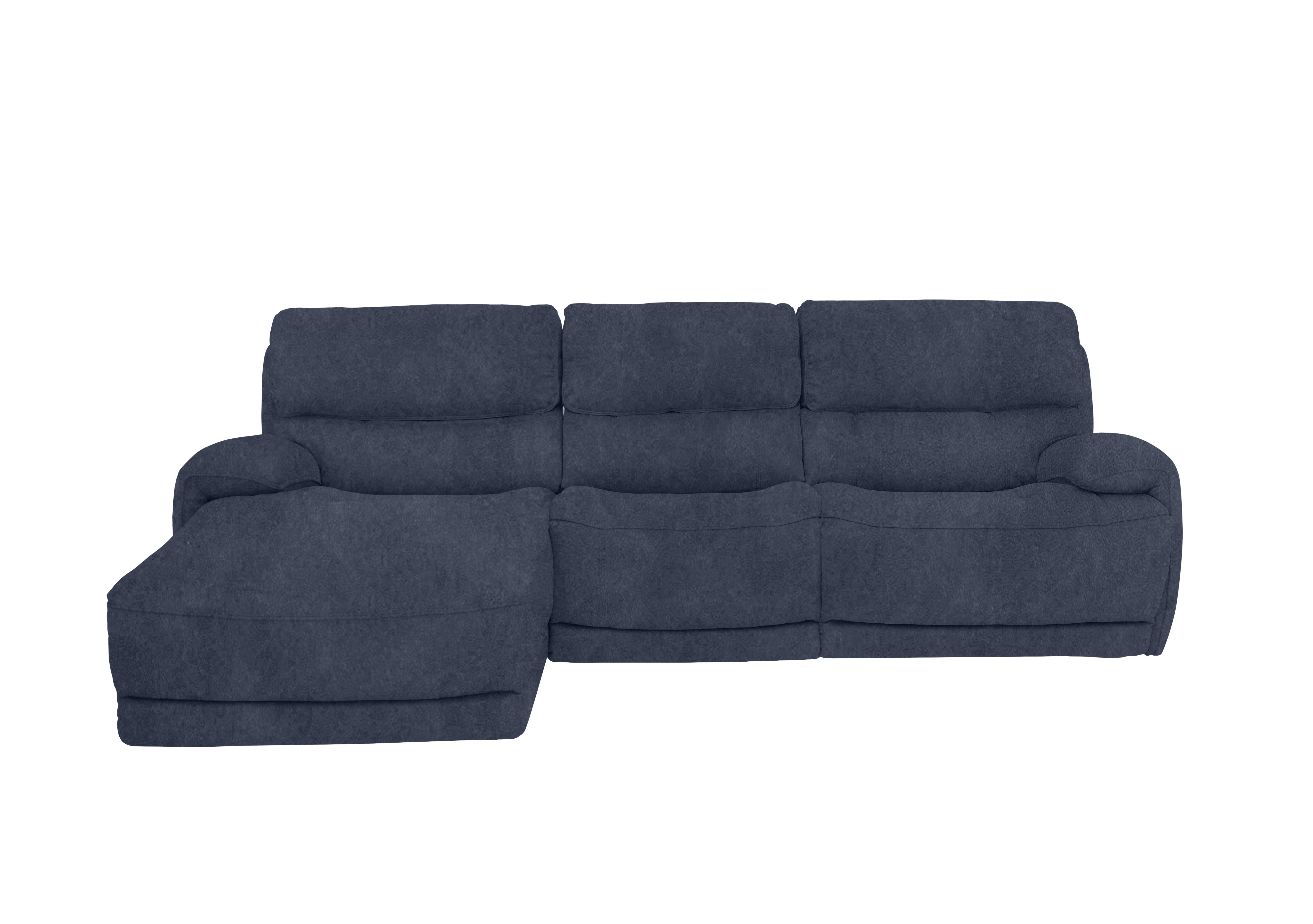 Link Fabric Power Recliner Corner Chaise Sofa with Power Headrests in Bfa-Ori-R23 Blue on Furniture Village