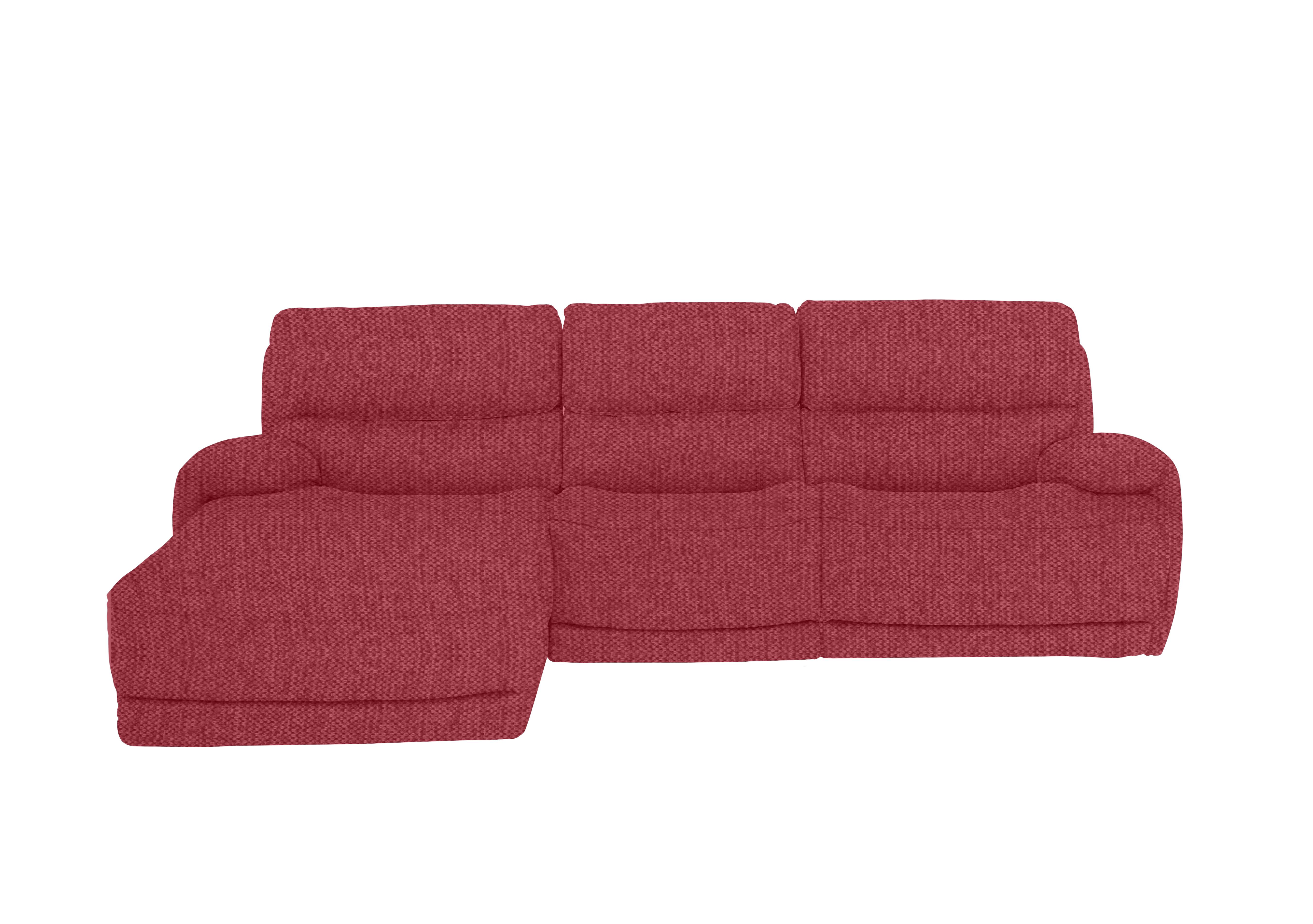 Link Fabric Power Recliner Corner Chaise Sofa with Power Headrests in Fab-Blt-R29 Red on Furniture Village