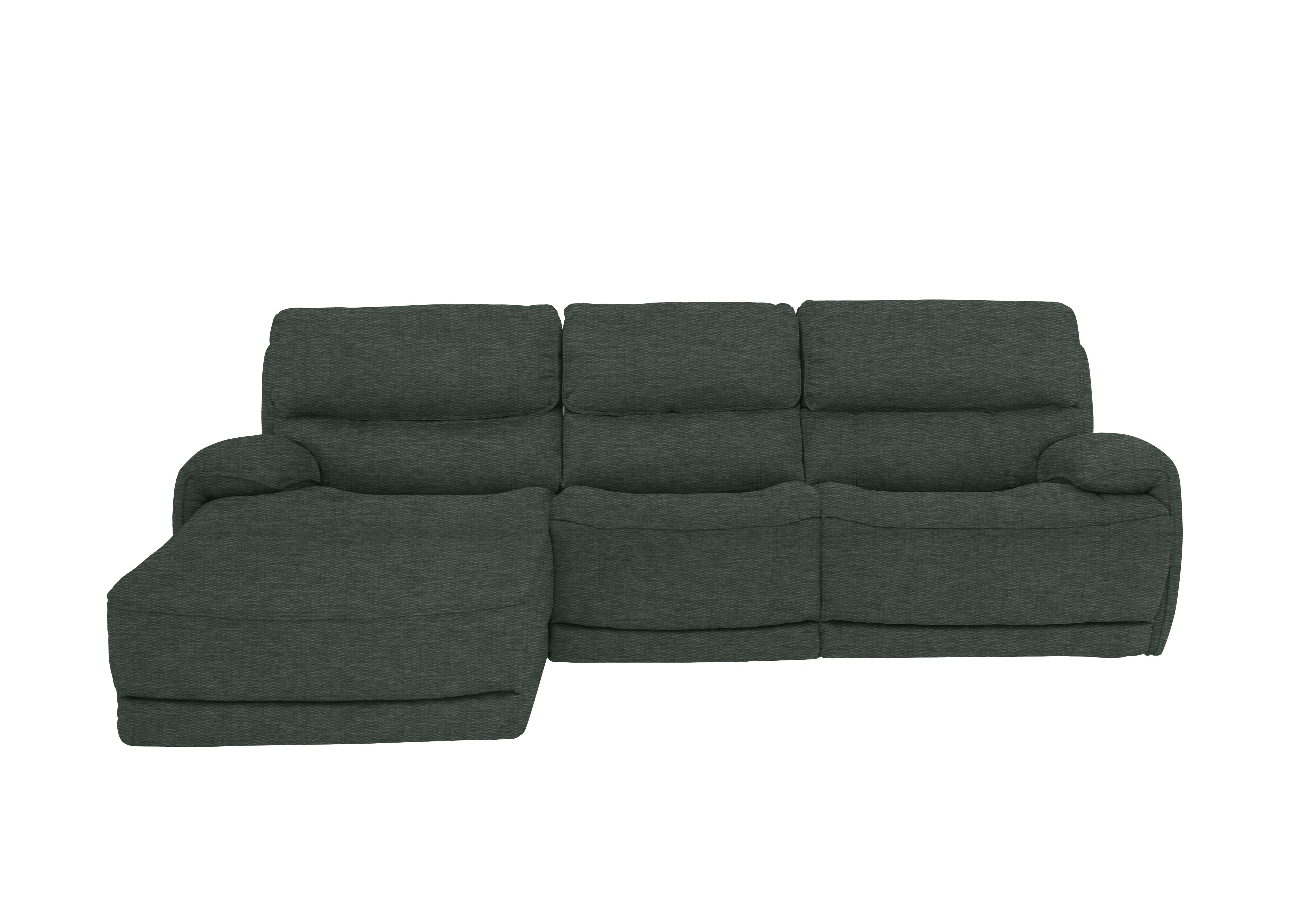 Link Fabric Power Recliner Corner Chaise Sofa with Power Headrests in Fab-Ska-R48 Moss Green on Furniture Village
