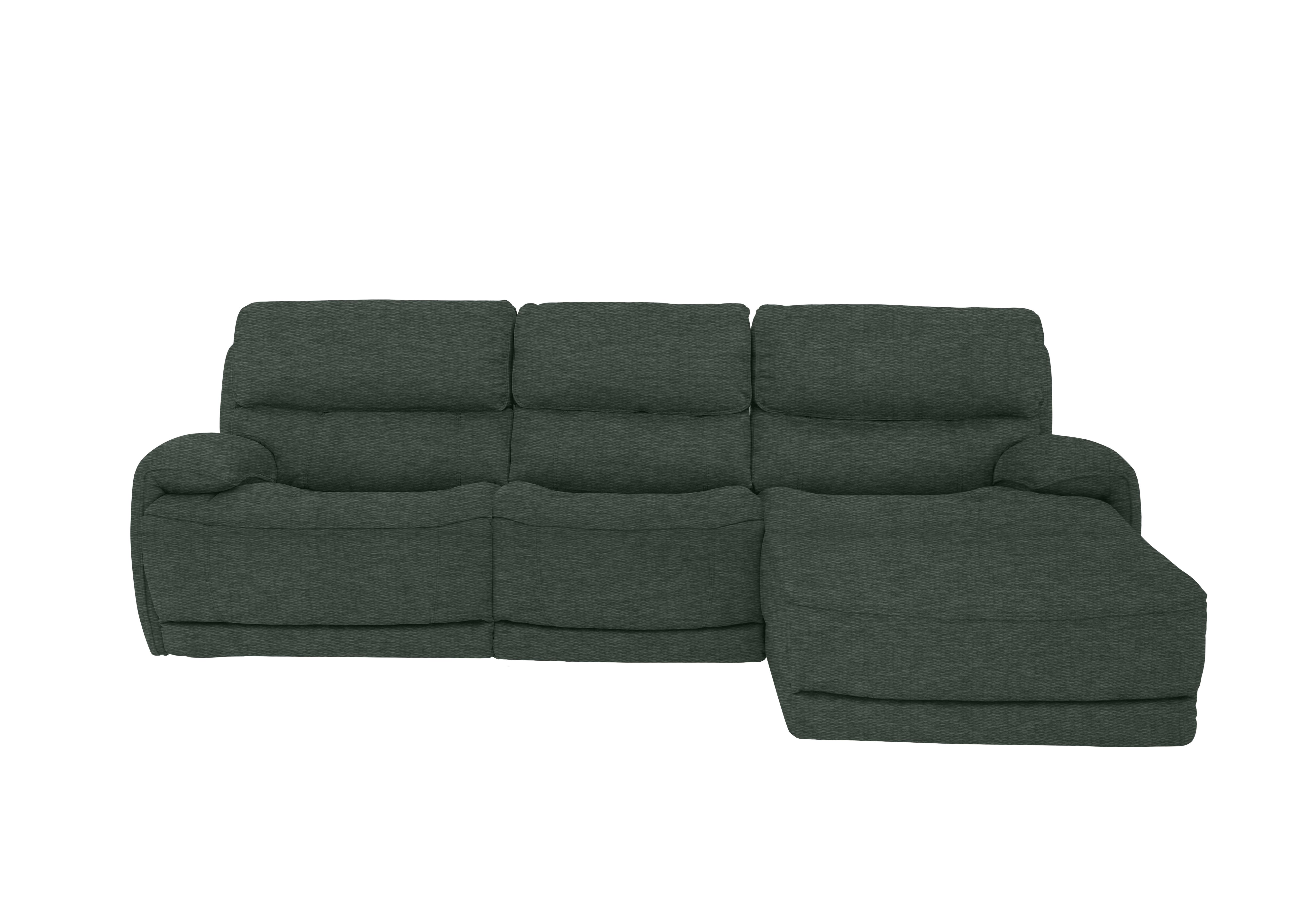 Link Fabric Power Recliner Corner Chaise Sofa with Power Headrests in Fab-Ska-R48 Moss Green on Furniture Village