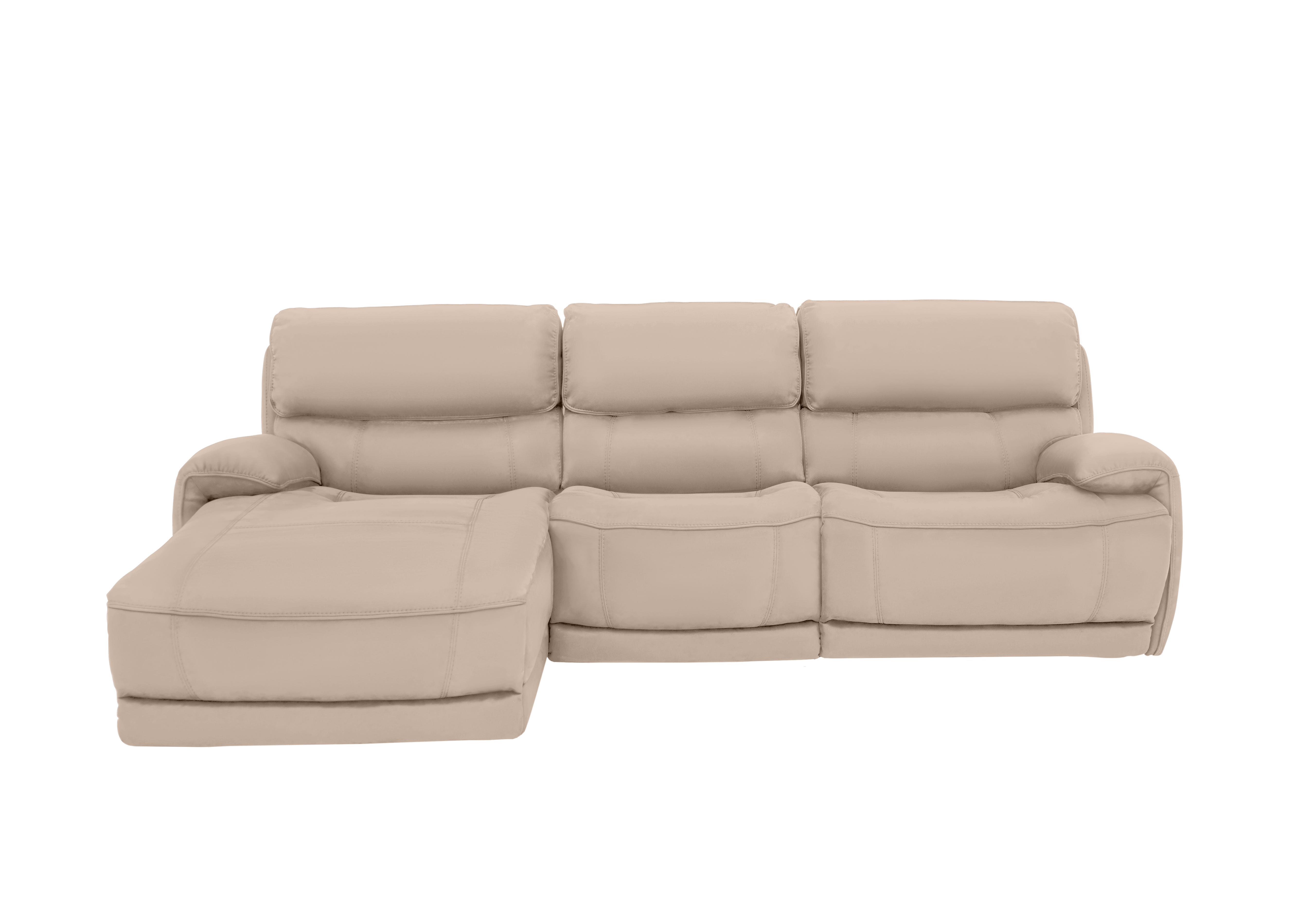 Link Leather Power Recliner Corner Chaise Sofa with Power Headrests in Bv-039c Pebble on Furniture Village