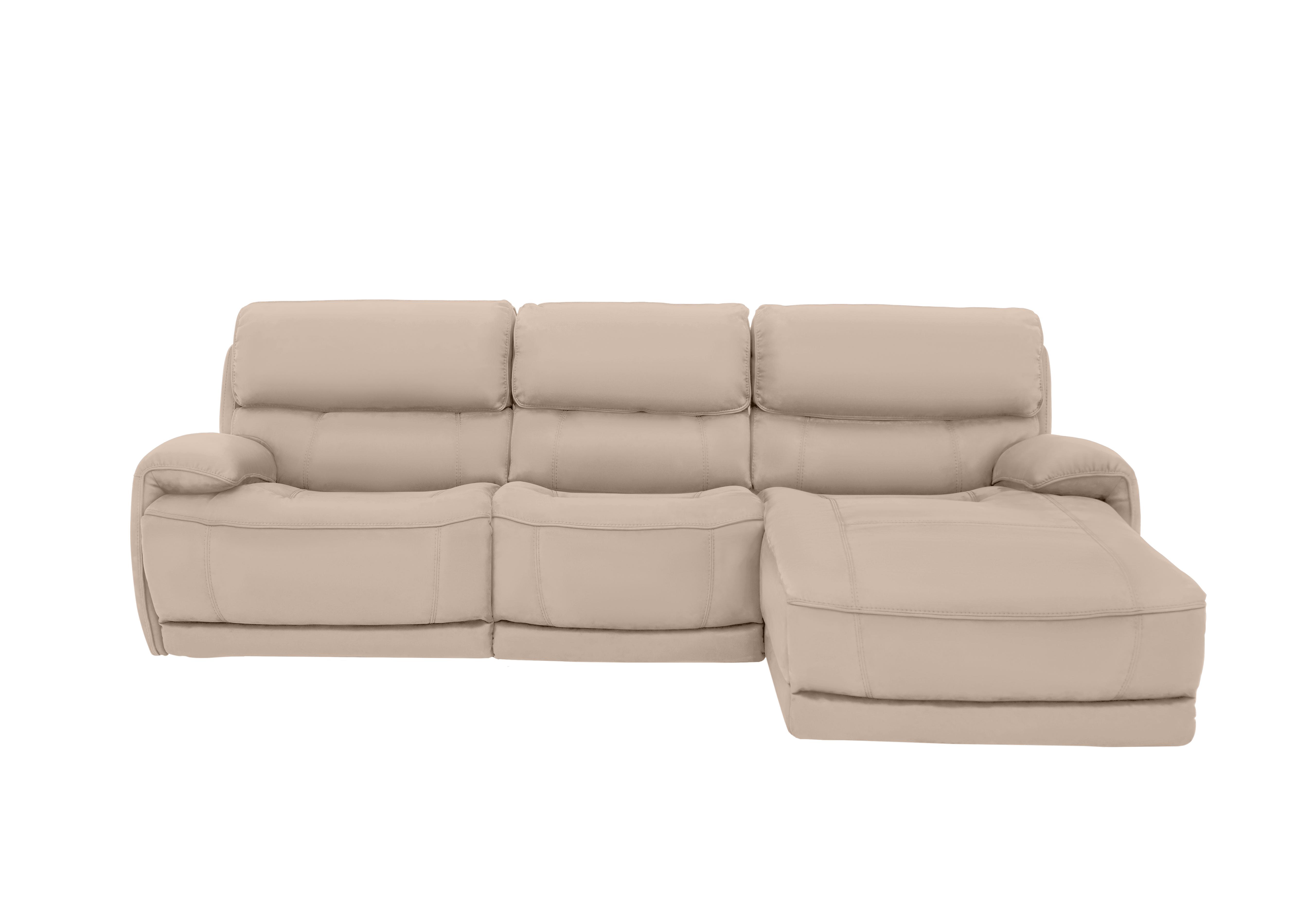 Link Leather Power Recliner Corner Chaise Sofa with Power Headrests in Nc-039c Pebble on Furniture Village