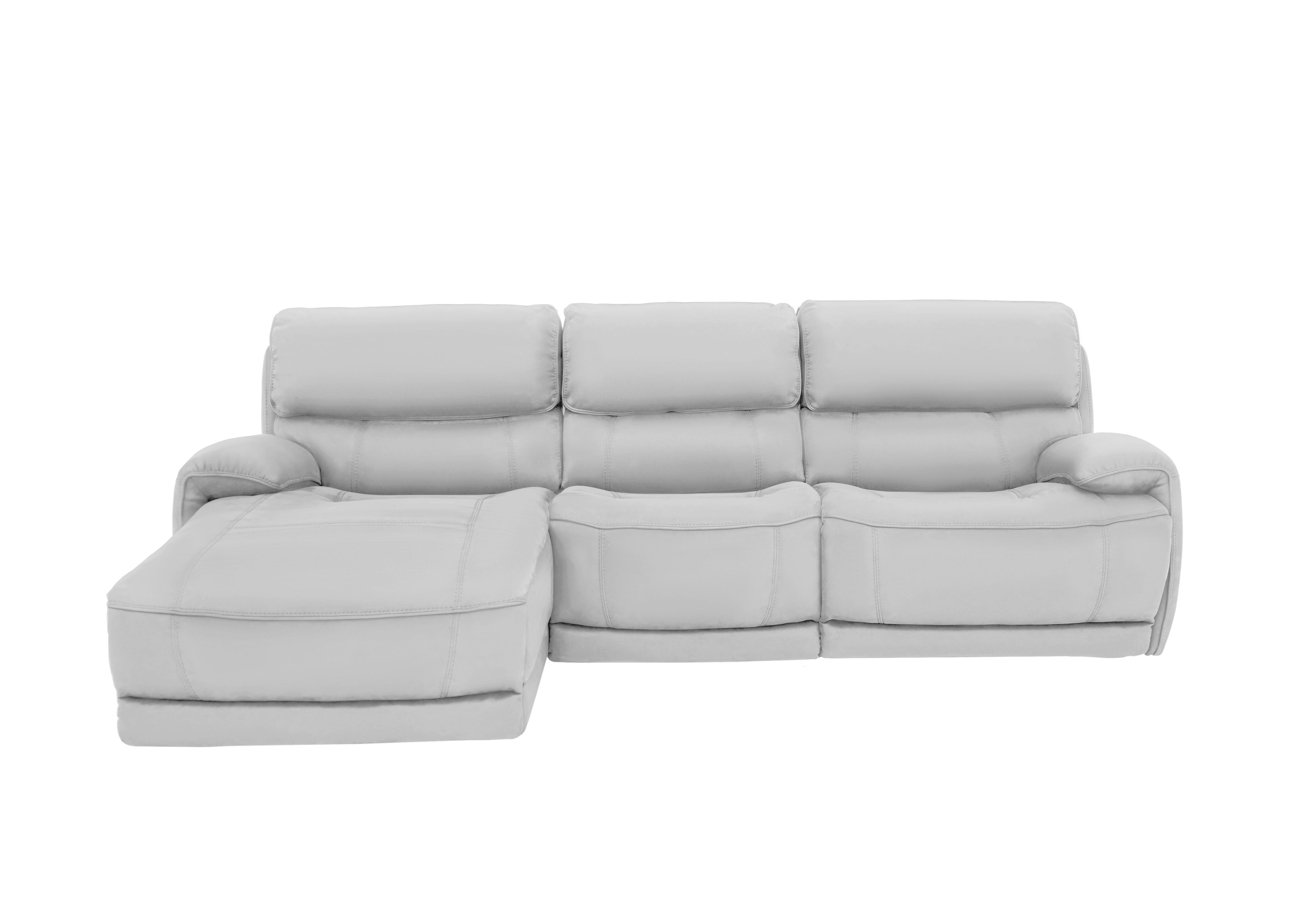 Link Leather Power Recliner Corner Chaise Sofa with Power Headrests in Nc-251e Grey on Furniture Village