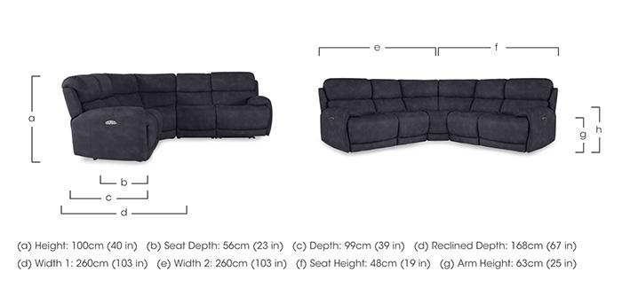 Link Fabric Large Power Recliner Corner Sofa with Power Headrests in  on Furniture Village