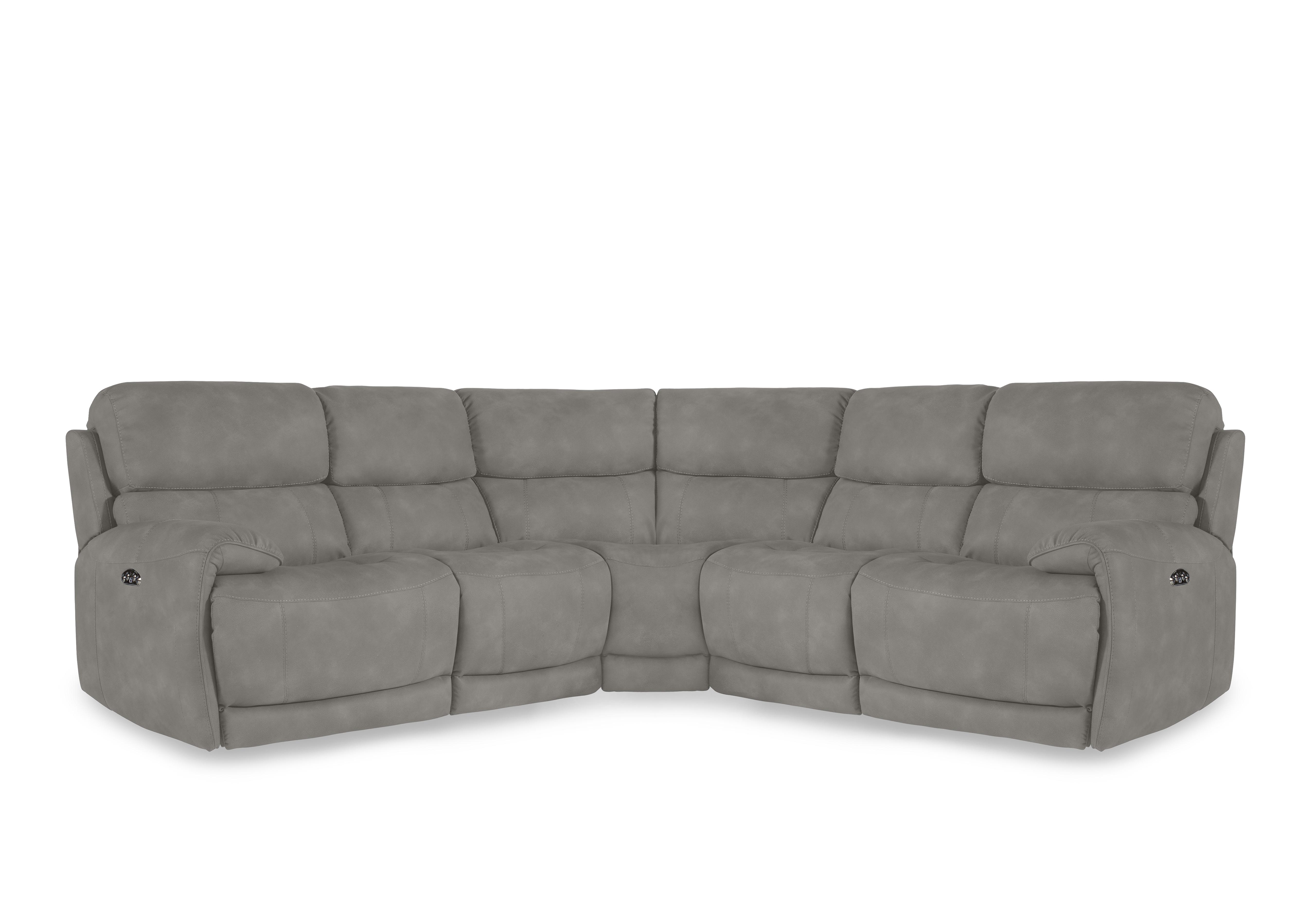 Link Fabric Large Power Recliner Corner Sofa with Power Headrests in Bfa-Bey-R18 Beige on Furniture Village