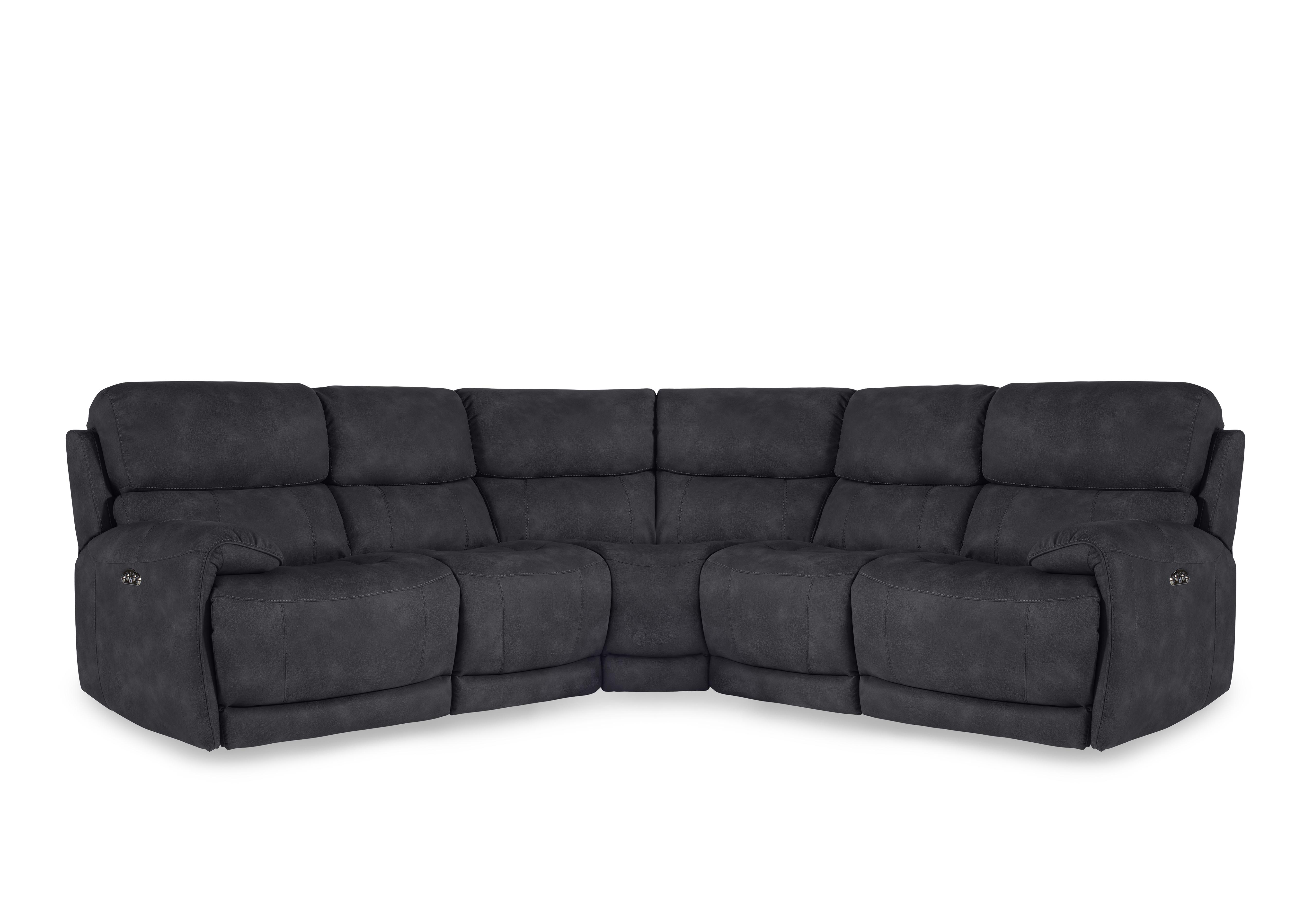 Link Fabric Large Power Recliner Corner Sofa with Power Headrests in Bfa-Bey-R23 Charcoal on Furniture Village
