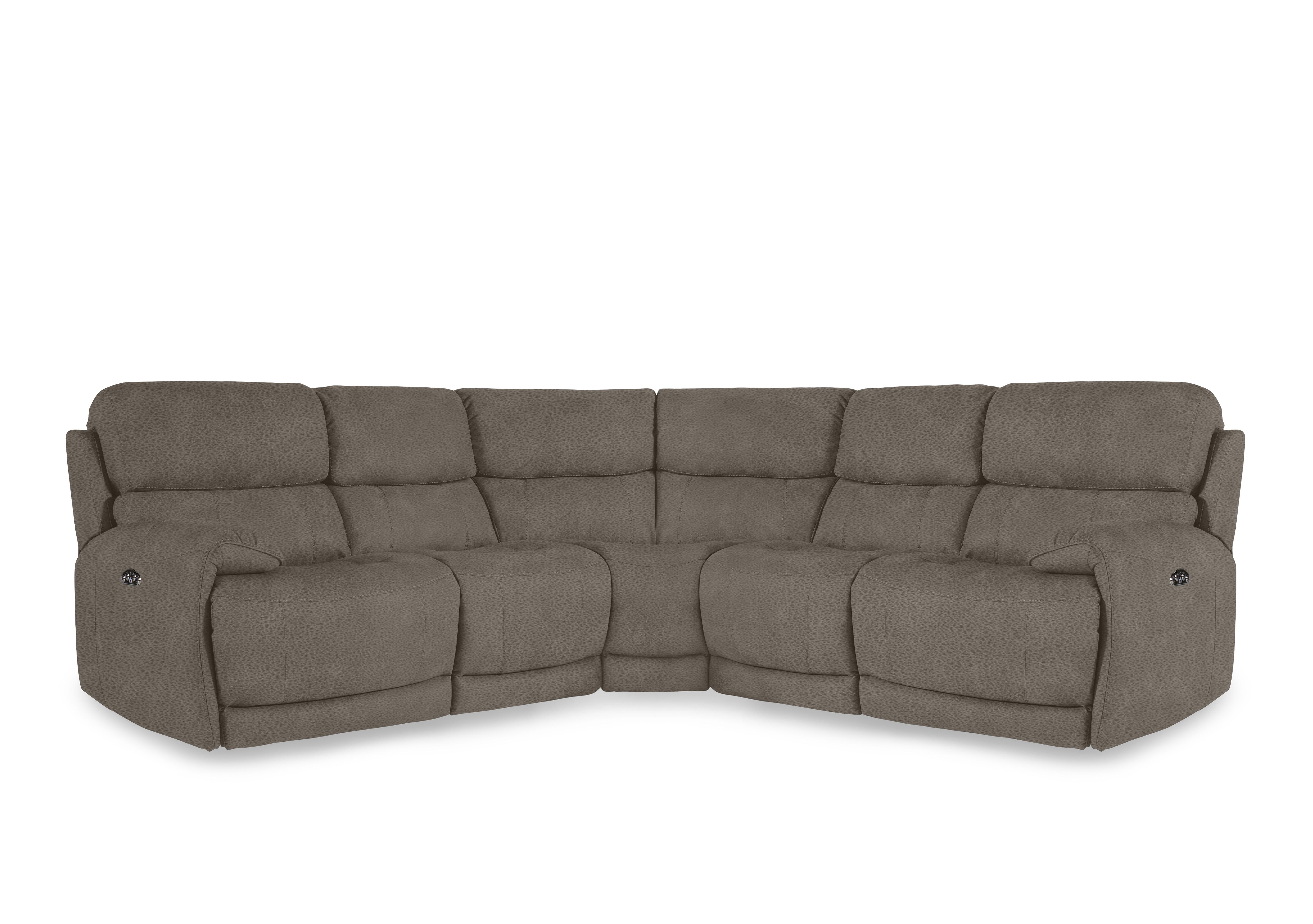 Link Fabric Large Power Recliner Corner Sofa with Power Headrests in Bfa-Blj-R946 Silver on Furniture Village