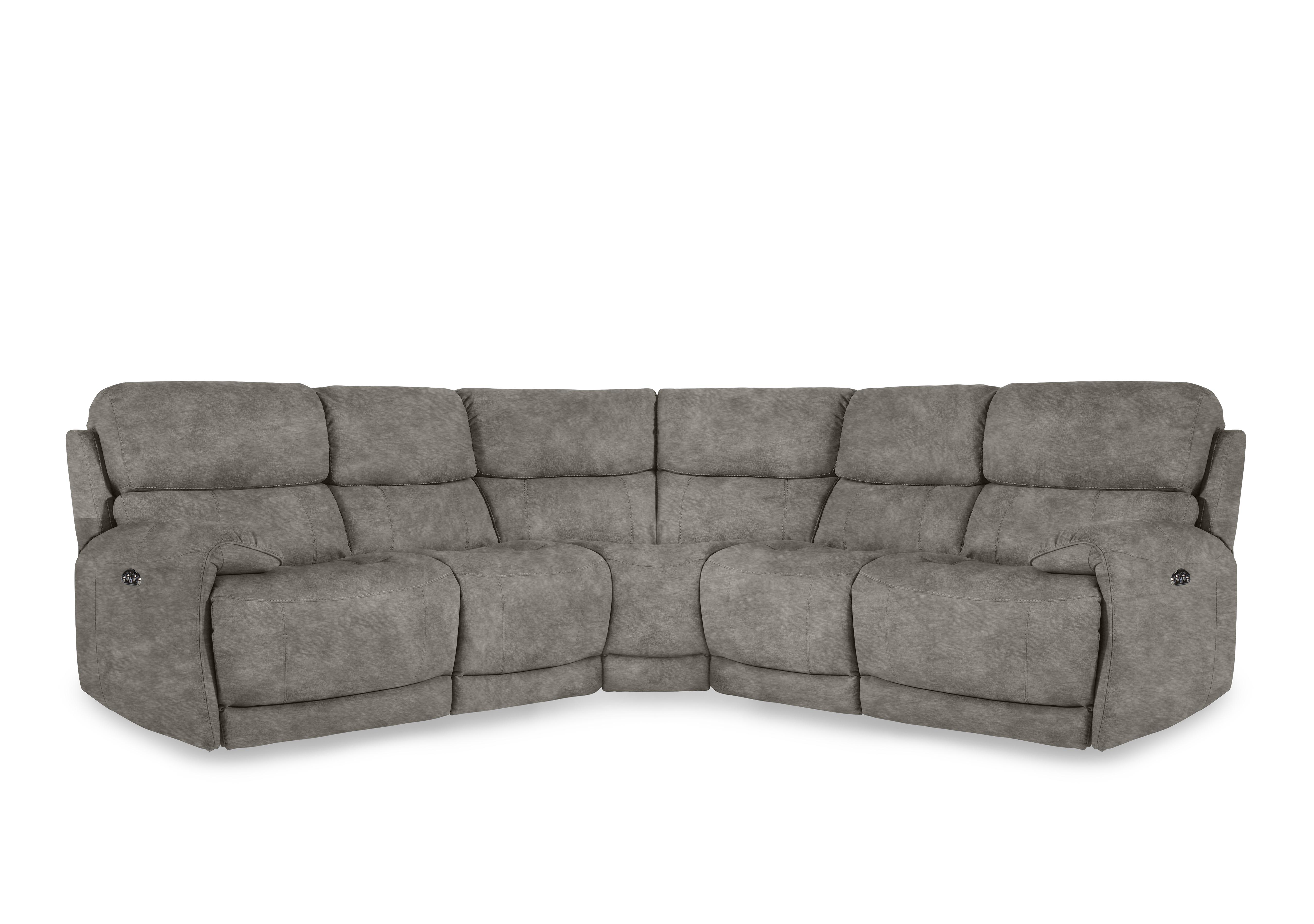Link Fabric Large Power Recliner Corner Sofa with Power Headrests in Bfa-Bnn-R28 Fv3 Grey on Furniture Village