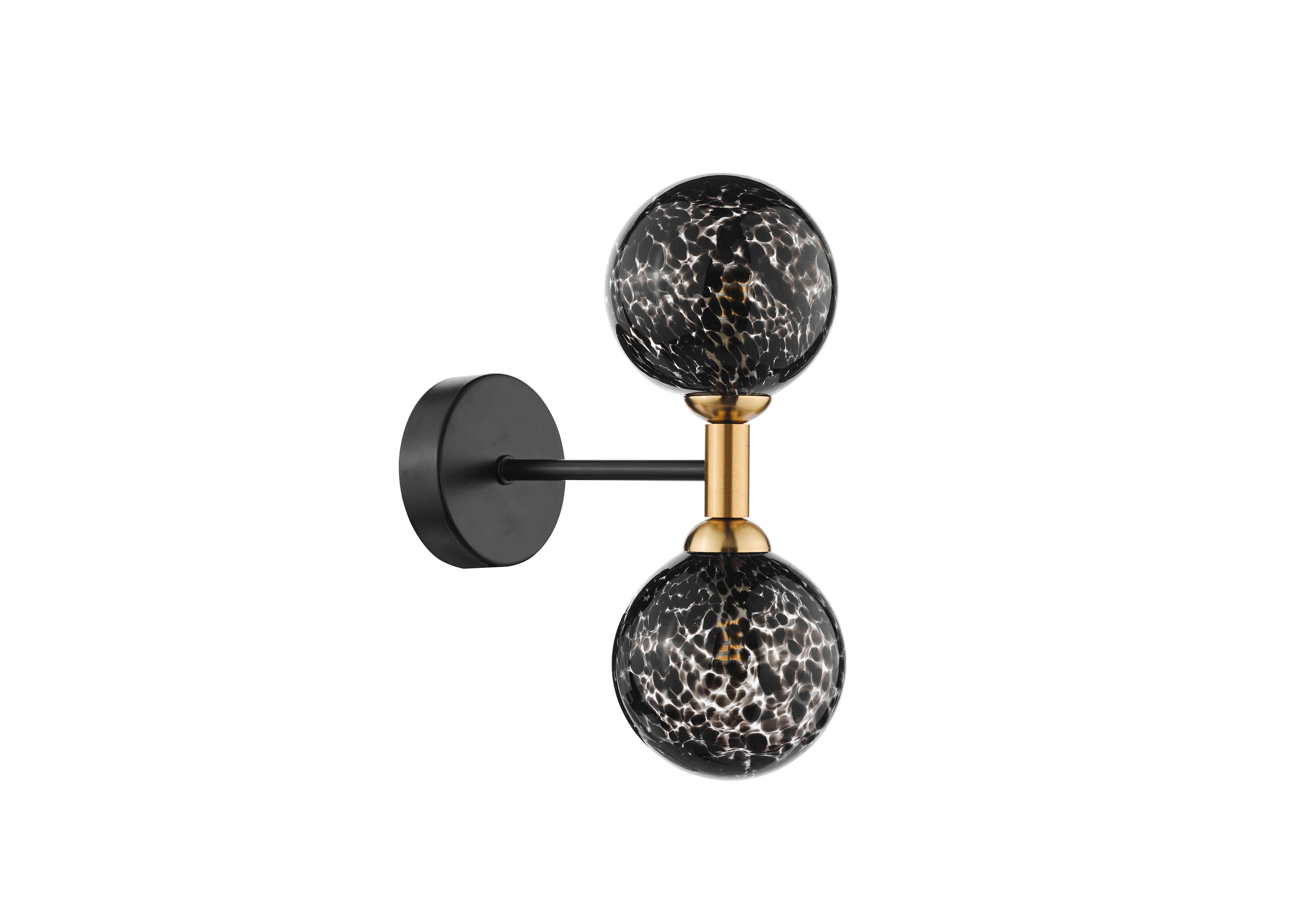 Kobe 2 Light Wall Light in Black Confetti on Furniture Village
