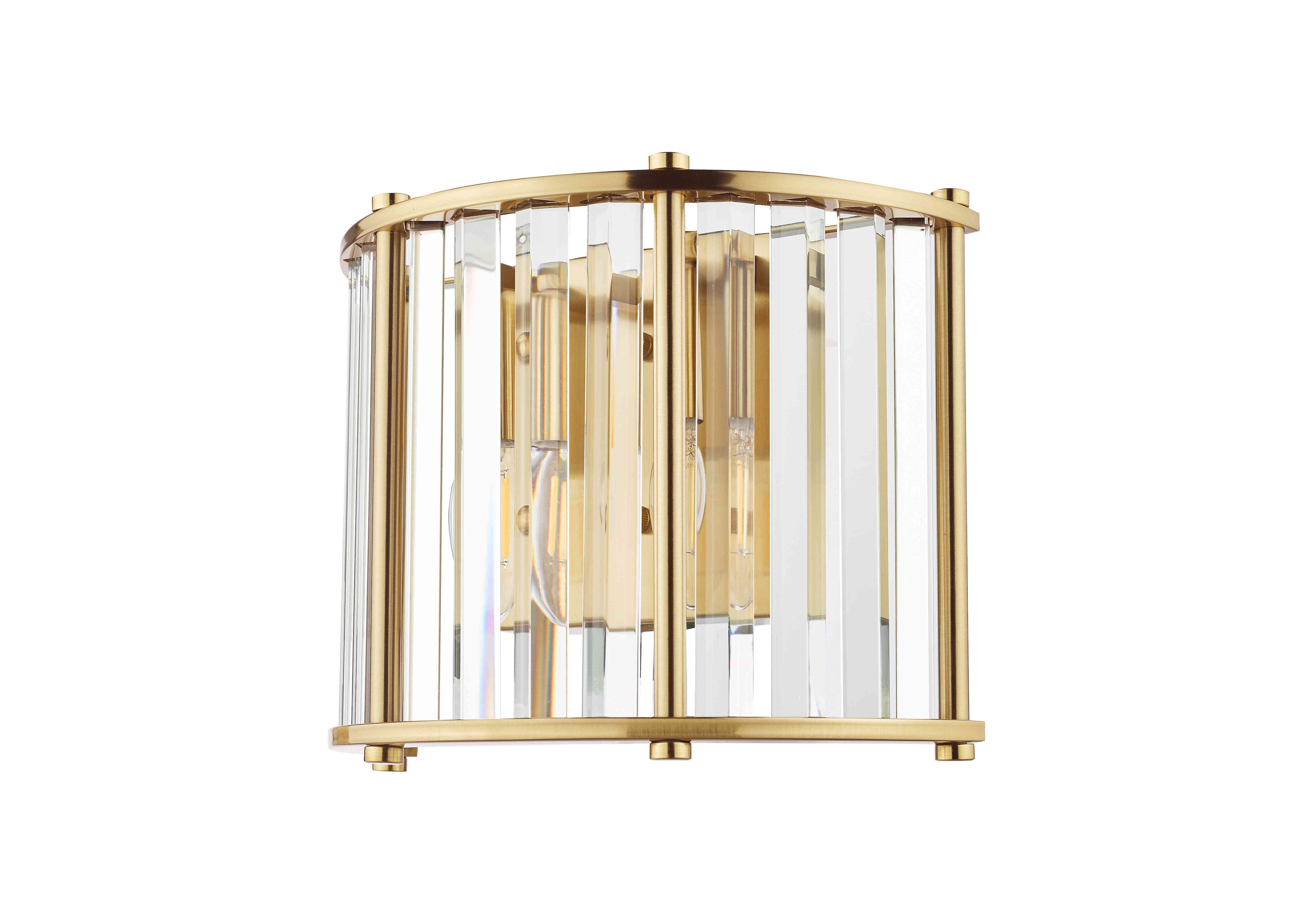 Kira 2 Light Wall Light in Brass on Furniture Village