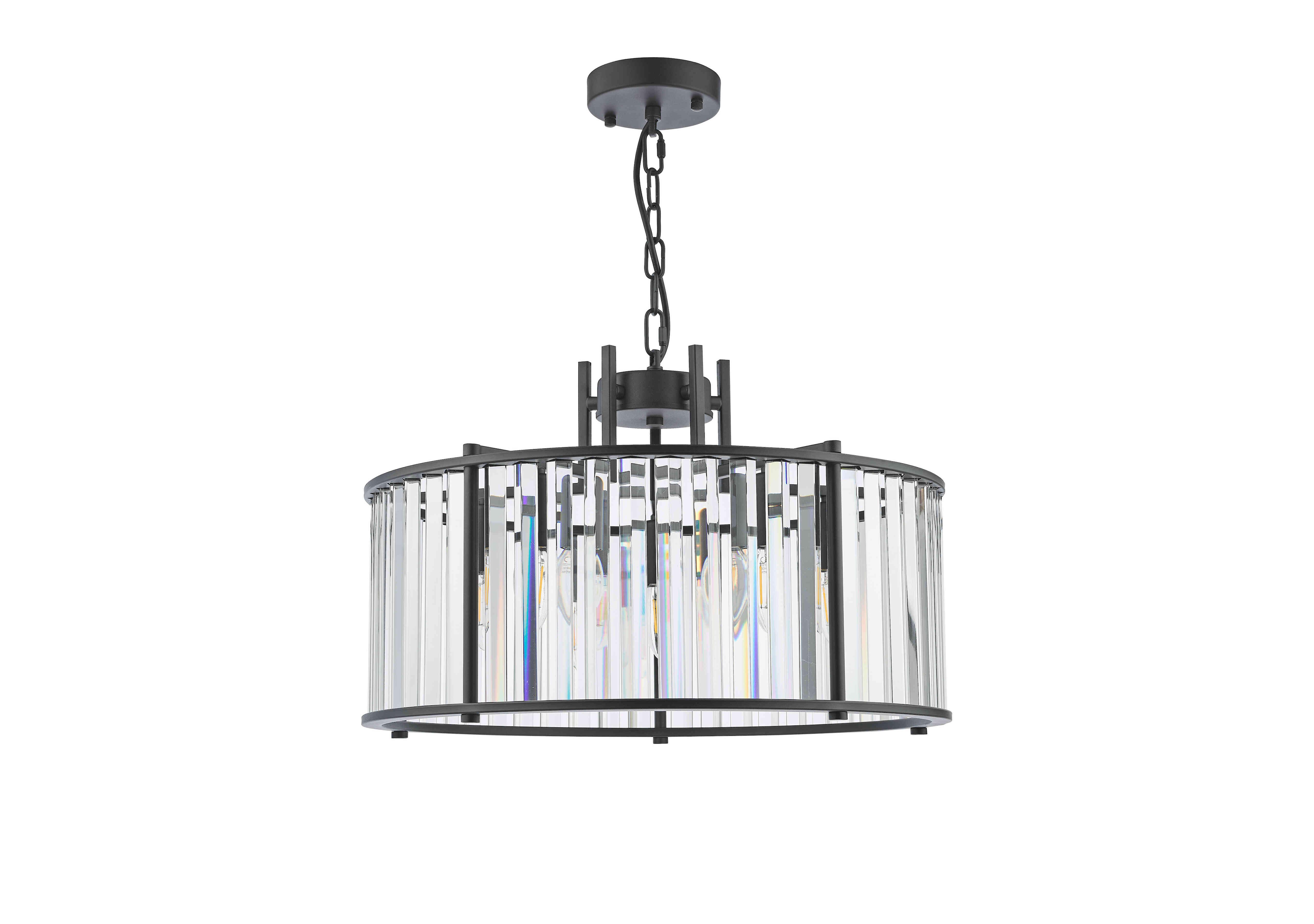 Kira 5 Light Pendant in Black on Furniture Village