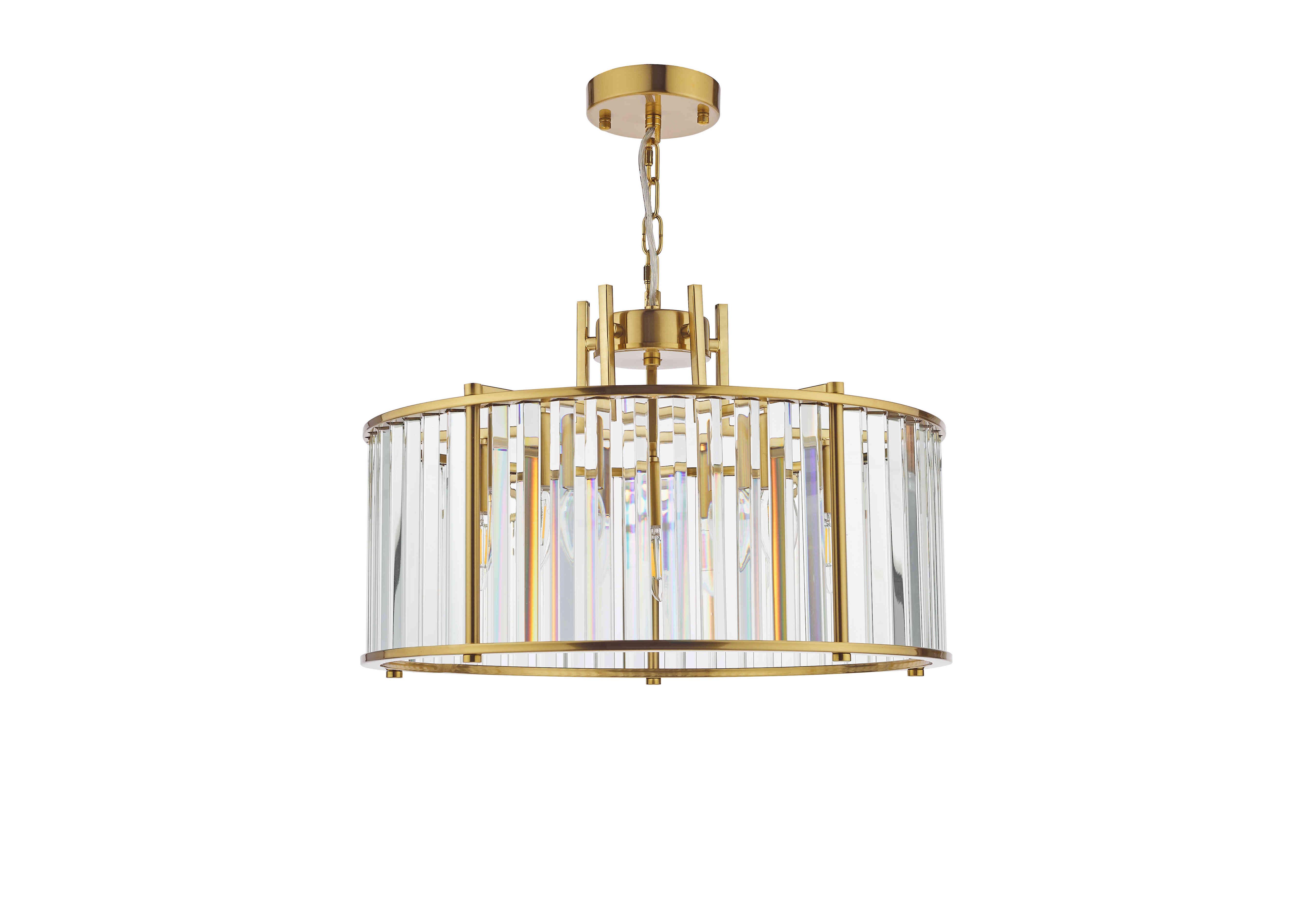 Kira 5 Light Pendant in Brass on Furniture Village