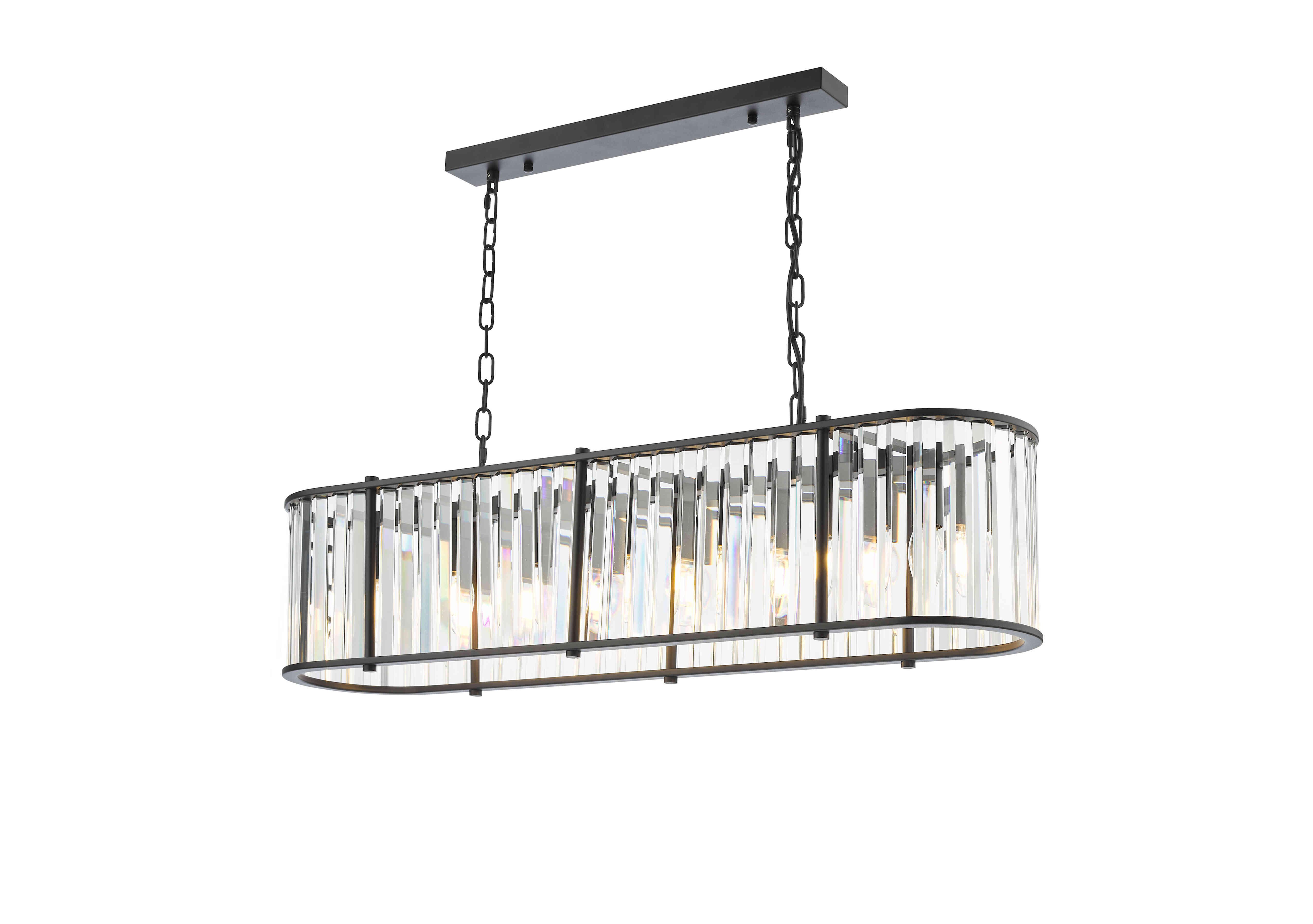 Kira 7 Light Bar Pendant in Black on Furniture Village
