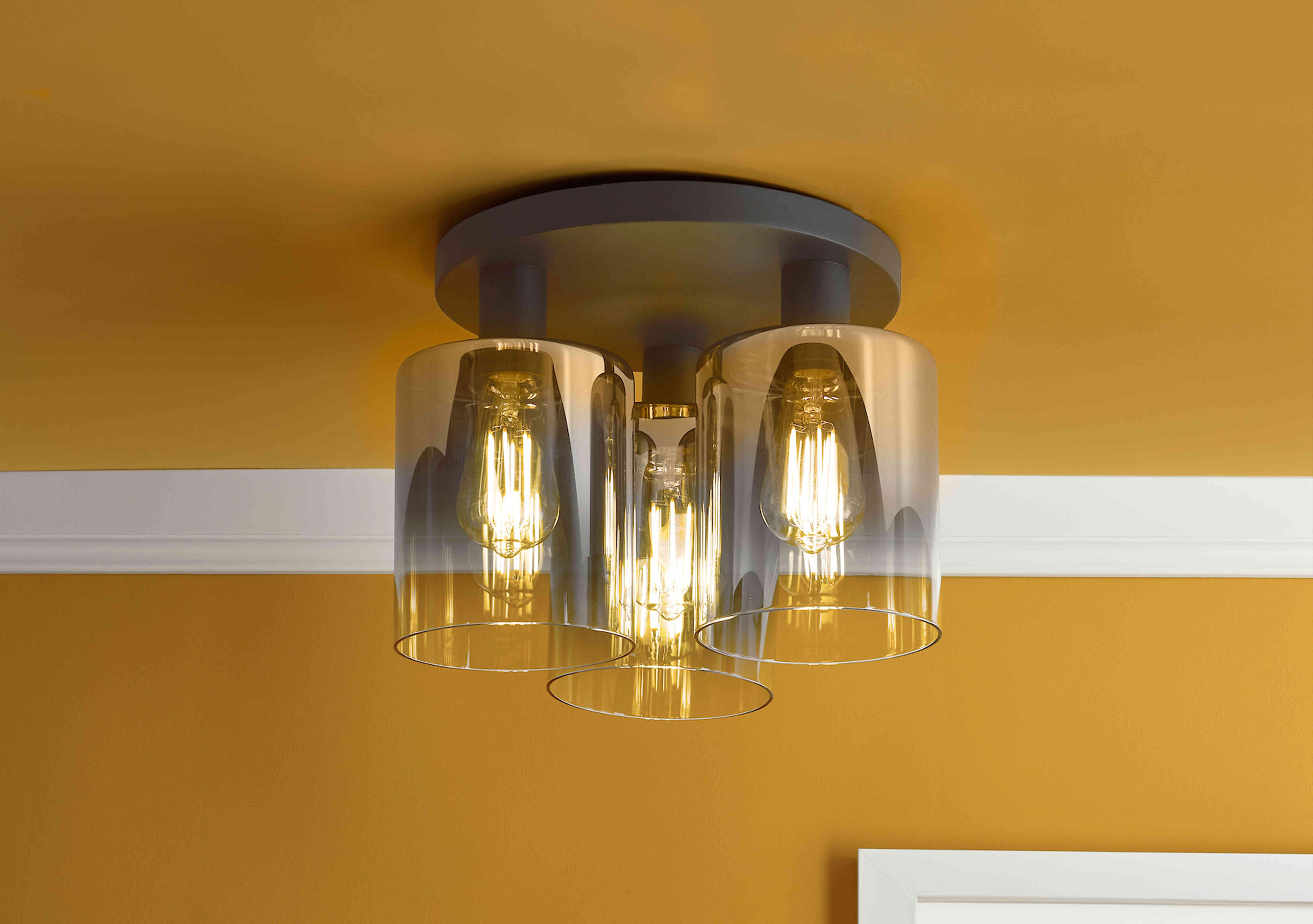 Macon 3 Light Flush Light in  on Furniture Village