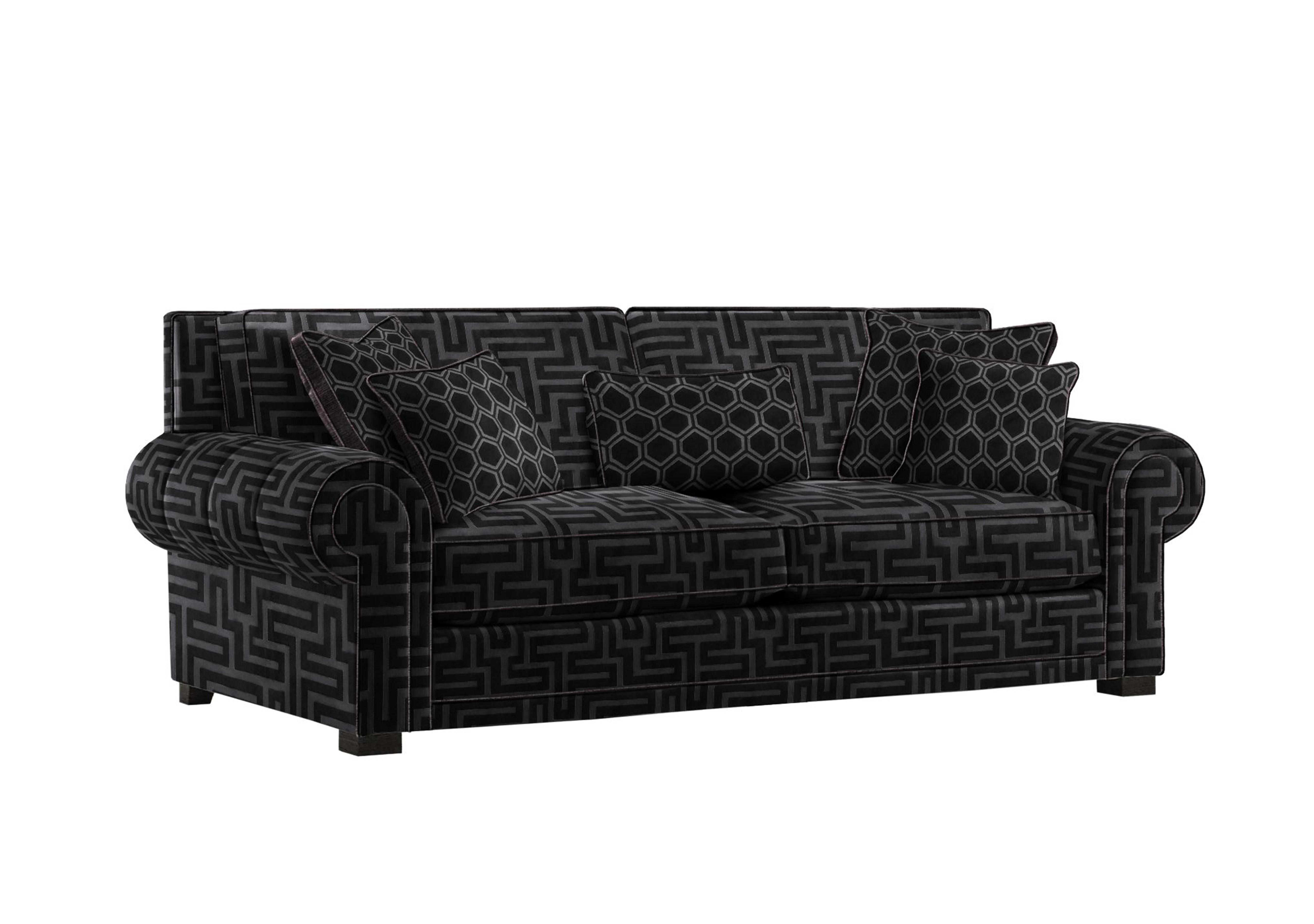 Ambassador Large 3 Seater Classic Back Sofa in Apollo Onyx-Onyx Eby Ft on Furniture Village
