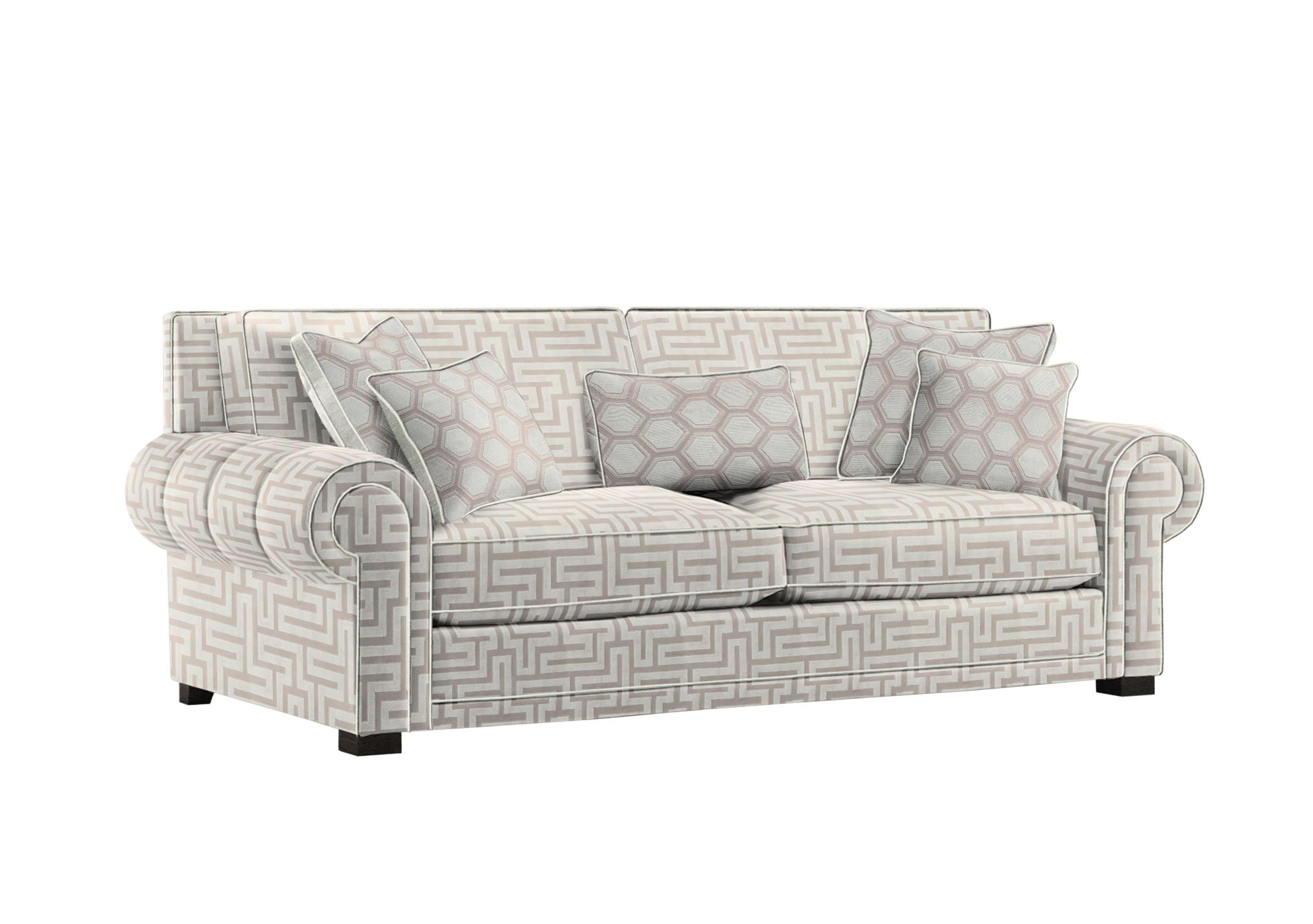 Ambassador Large 3 Seater Classic Back Sofa in Apollo-Ophelia Ivory Eby Ft on Furniture Village