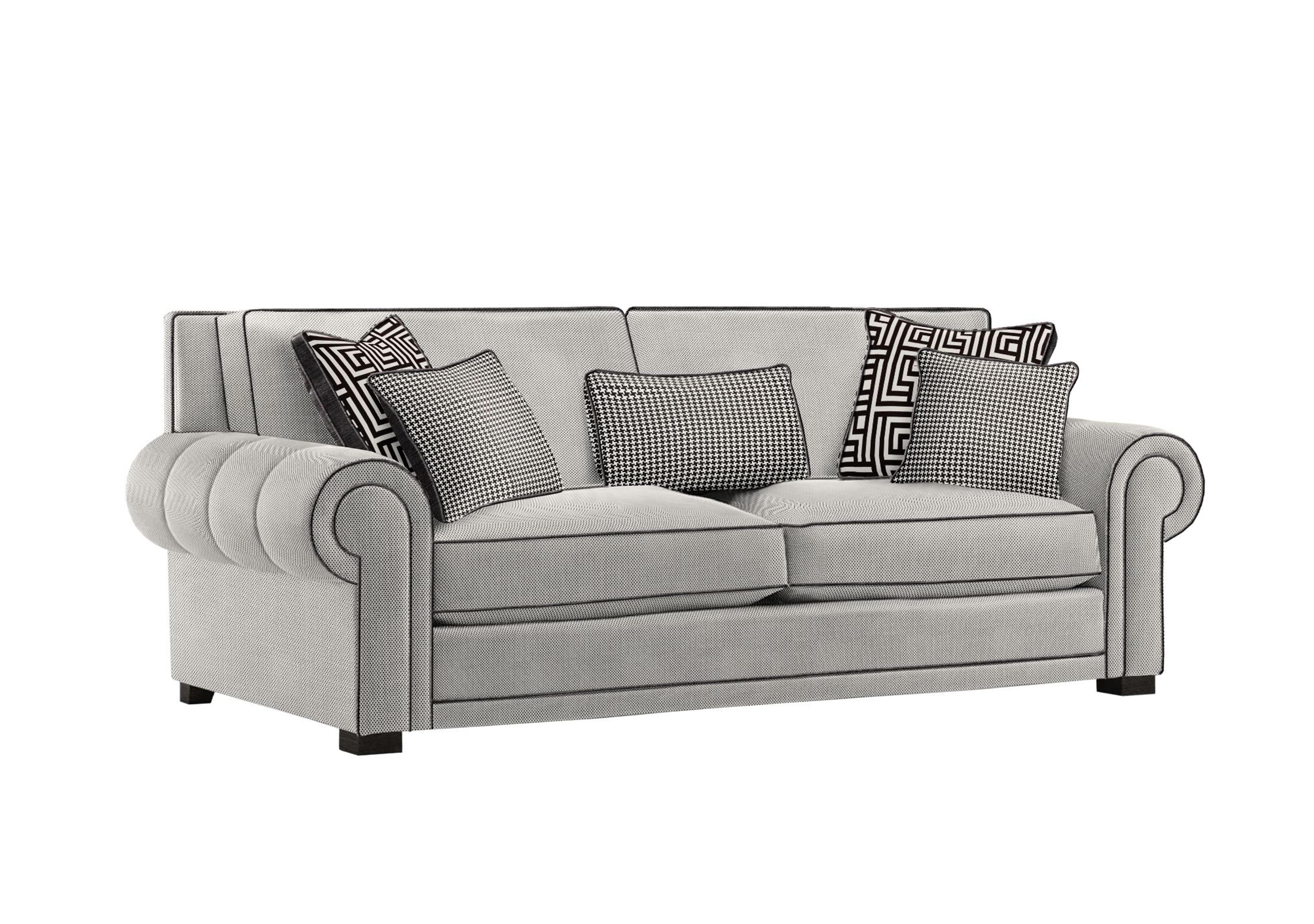 Ambassador Large 3 Seater Classic Back Sofa in Cristalle Noir Eby Ft on Furniture Village