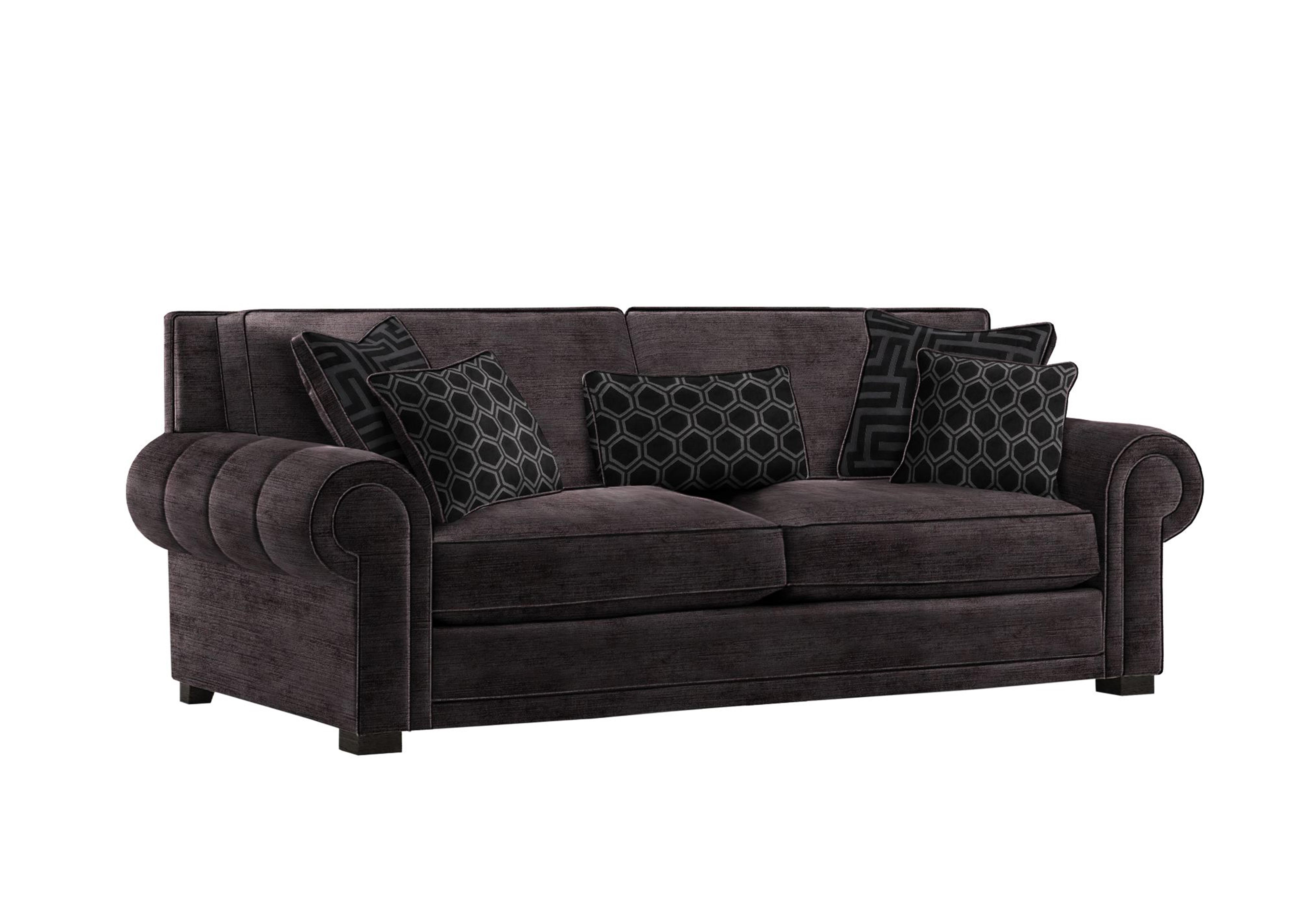 Ambassador Large 3 Seater Classic Back Sofa in Monarch Black-Onyx Eby Ft on Furniture Village