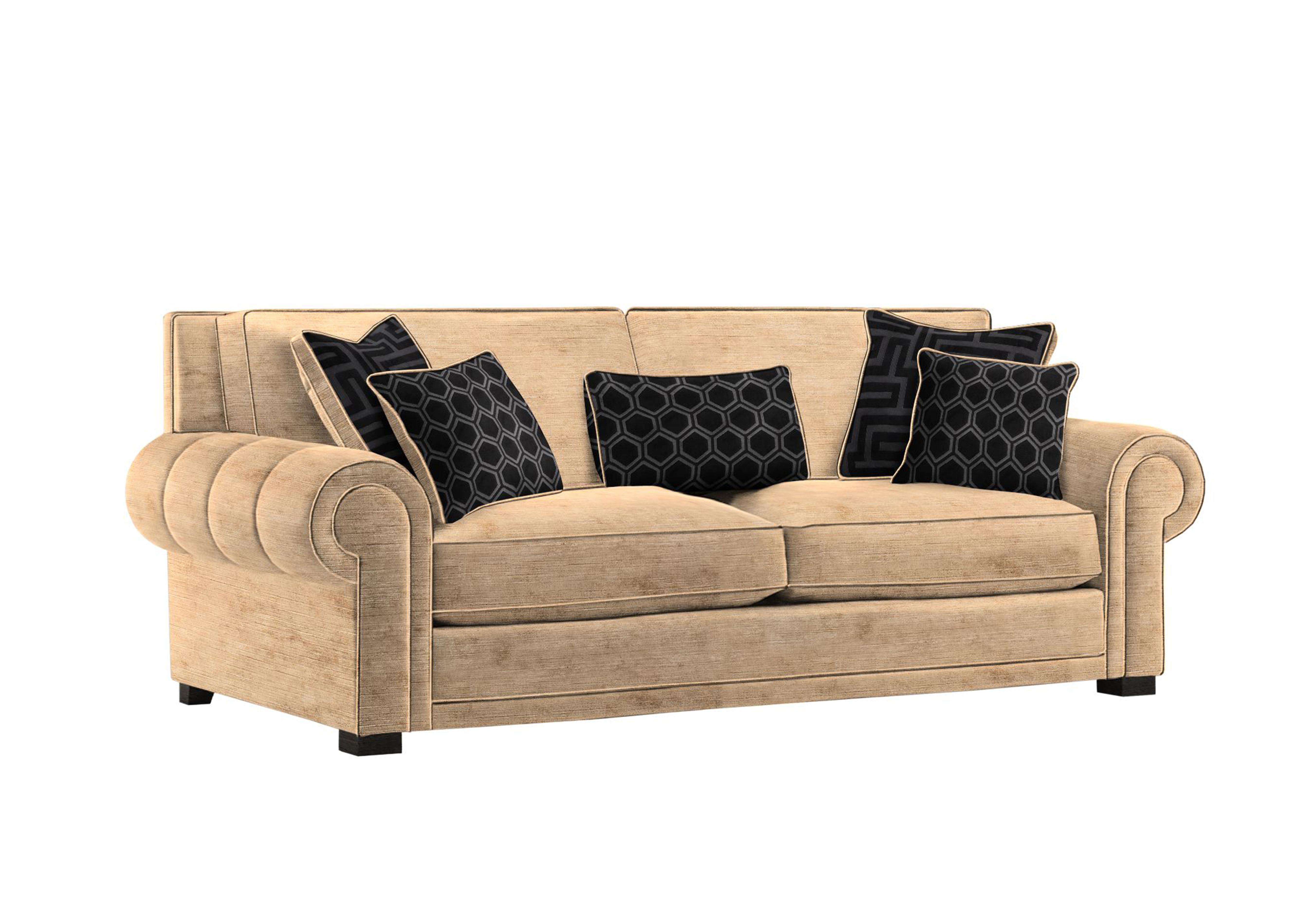 Ambassador Large 3 Seater Classic Back Sofa in Monarch Gold Eby Ft on Furniture Village