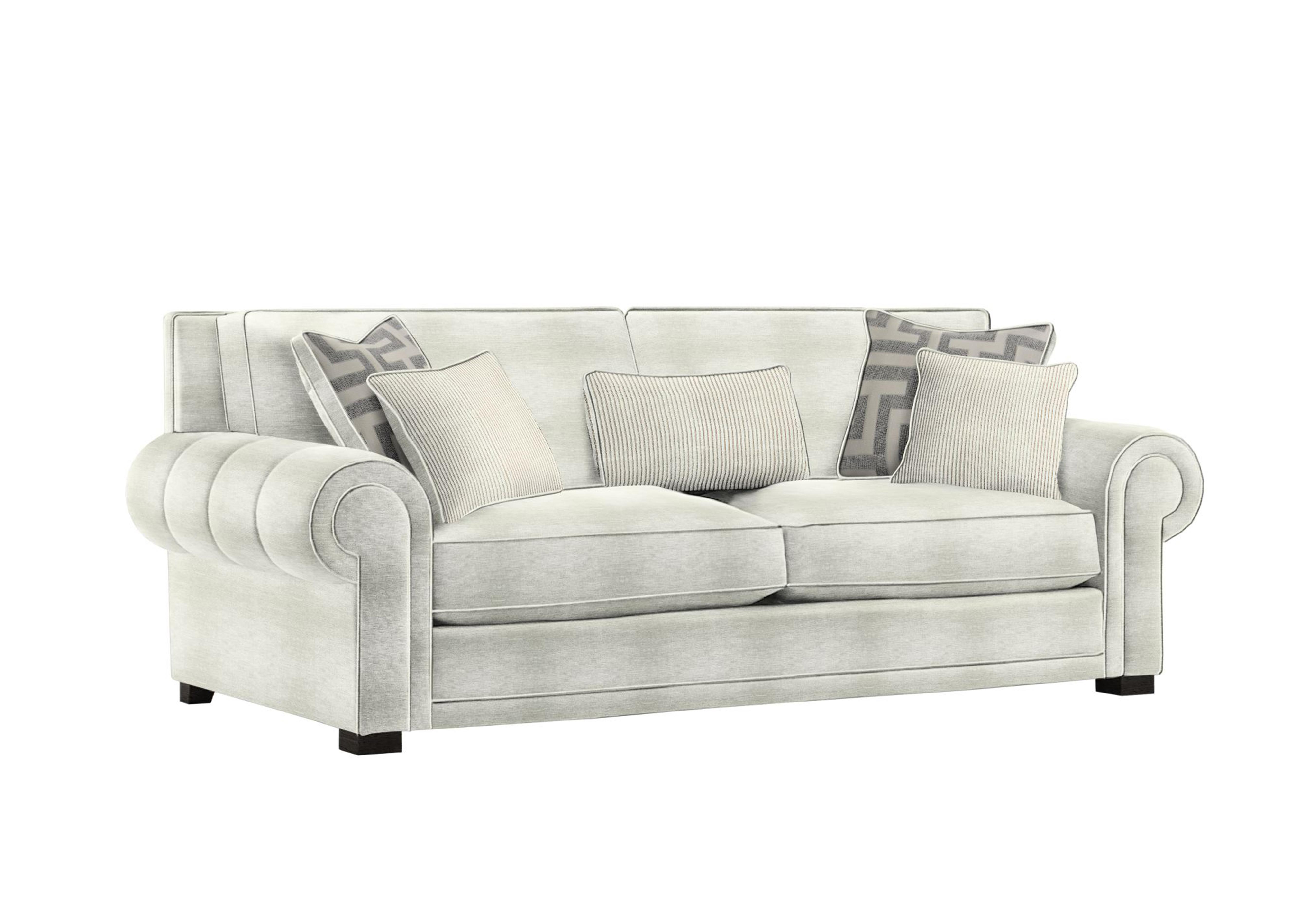 Ambassador Large 3 Seater Classic Back Sofa in Monarch Natural-Ivory Eby Ft on Furniture Village