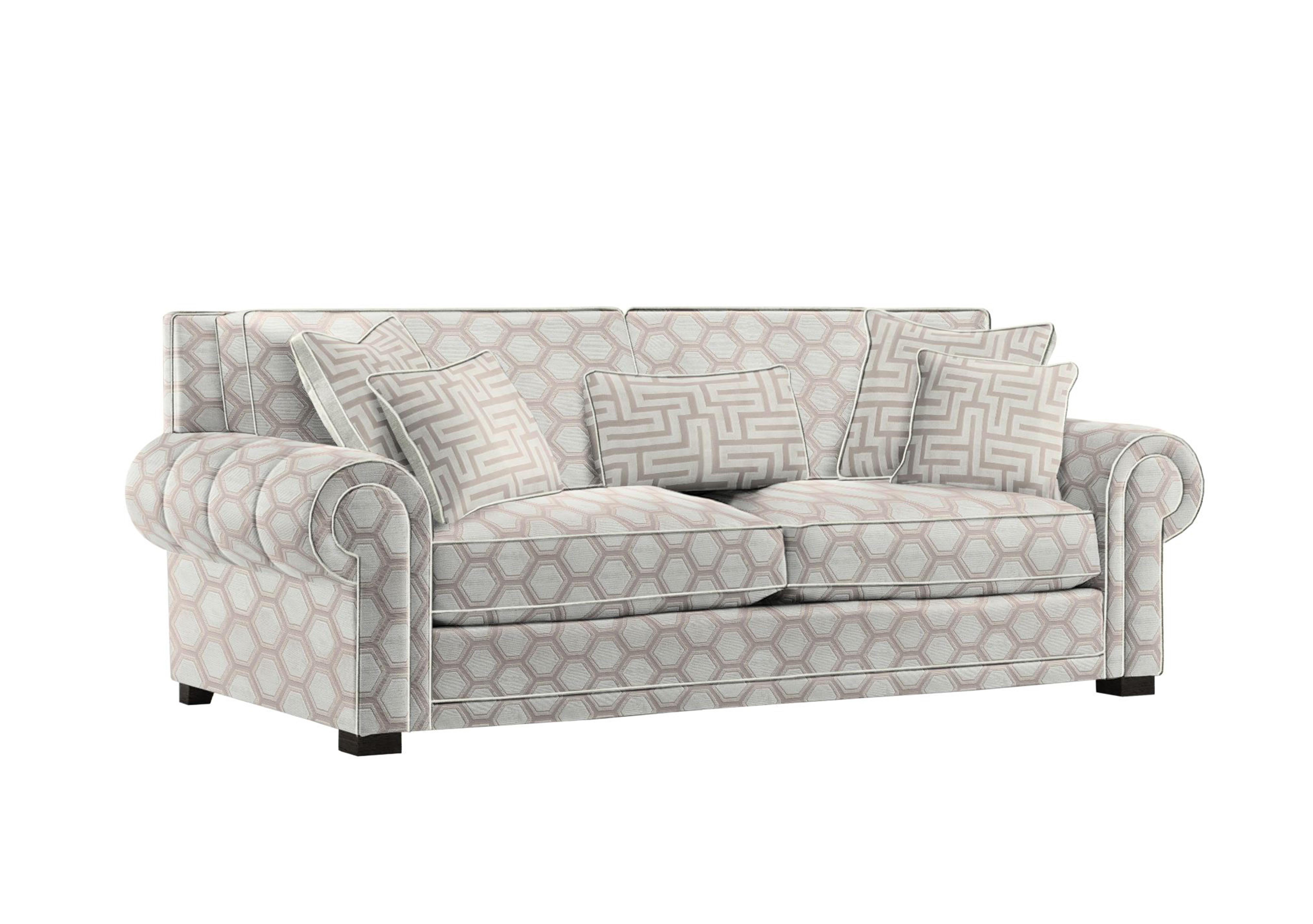 Ambassador Large 3 Seater Classic Back Sofa in Ophelia Ivory- Ivory Eby Ft on Furniture Village