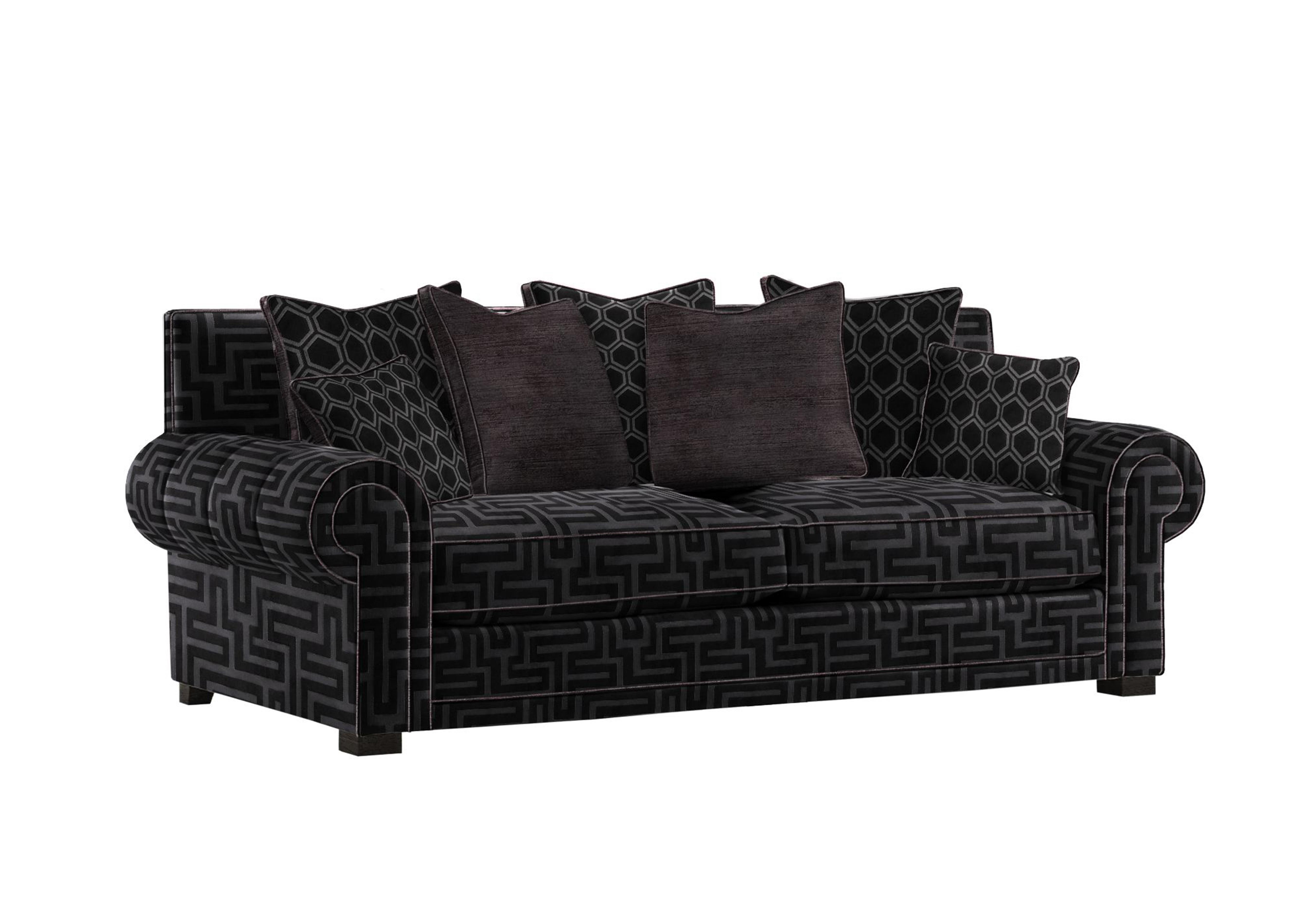 Ambassador Large 3 Seater Scatter Back Sofa in Apollo Onyx-Onyx Eby Ft on Furniture Village