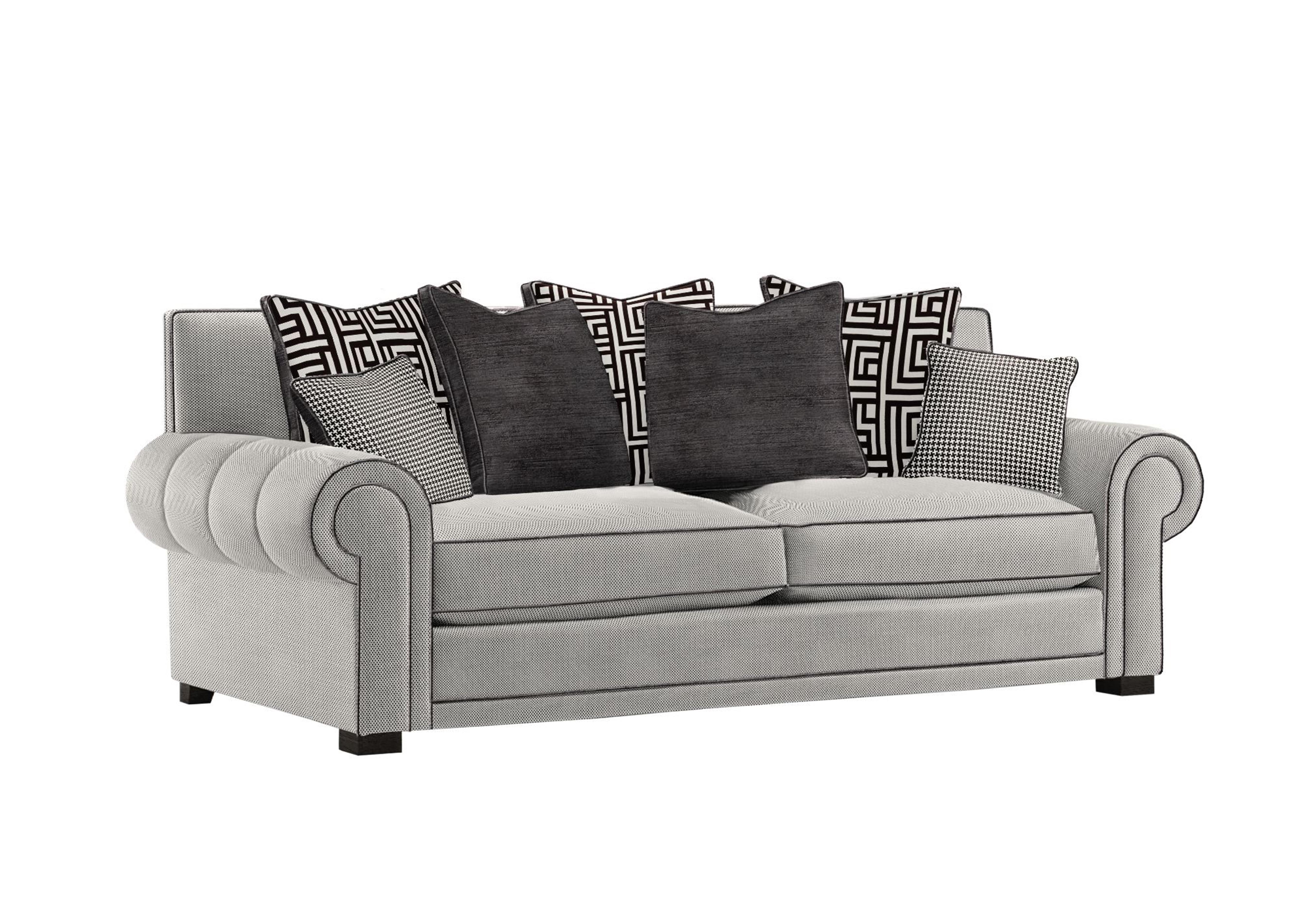 Ambassador Large 3 Seater Scatter Back Sofa in Cristalle Noir Eby Ft on Furniture Village