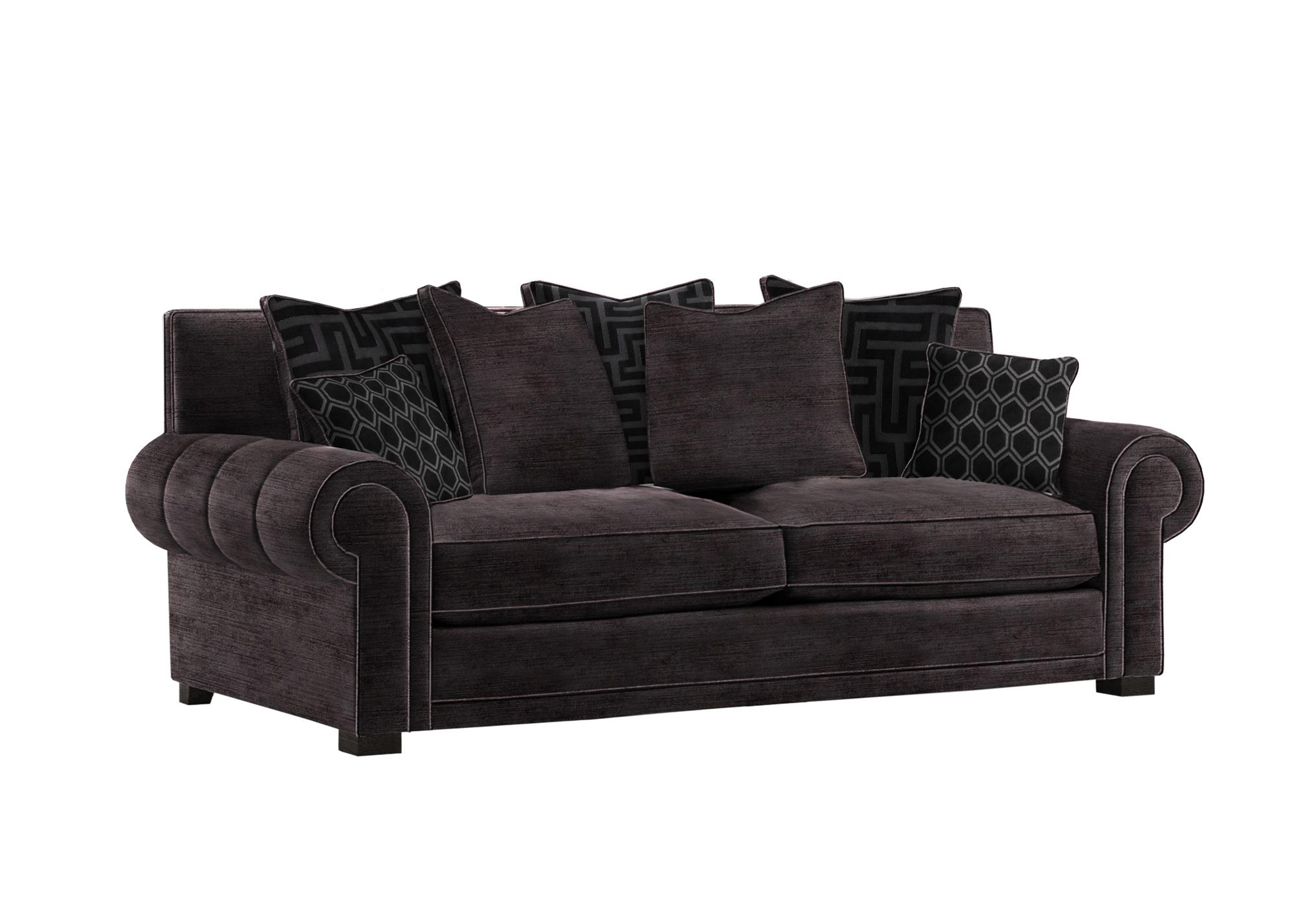 Ambassador Large 3 Seater Scatter Back Sofa in Monarch Black-Onyx Eby Ft on Furniture Village