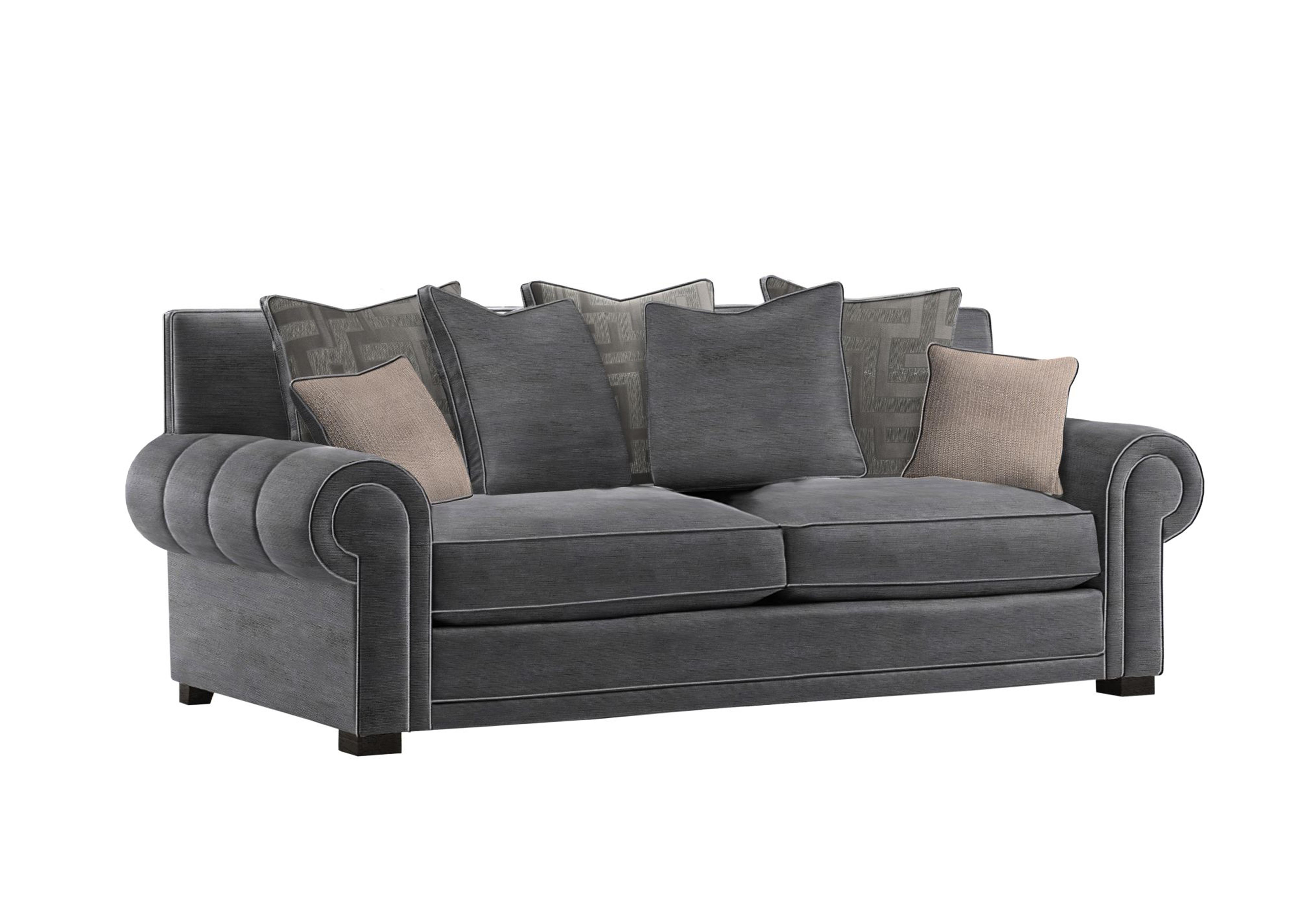 Ambassador Large 3 Seater Scatter Back Sofa in Monarch Steel Eby Ft on Furniture Village