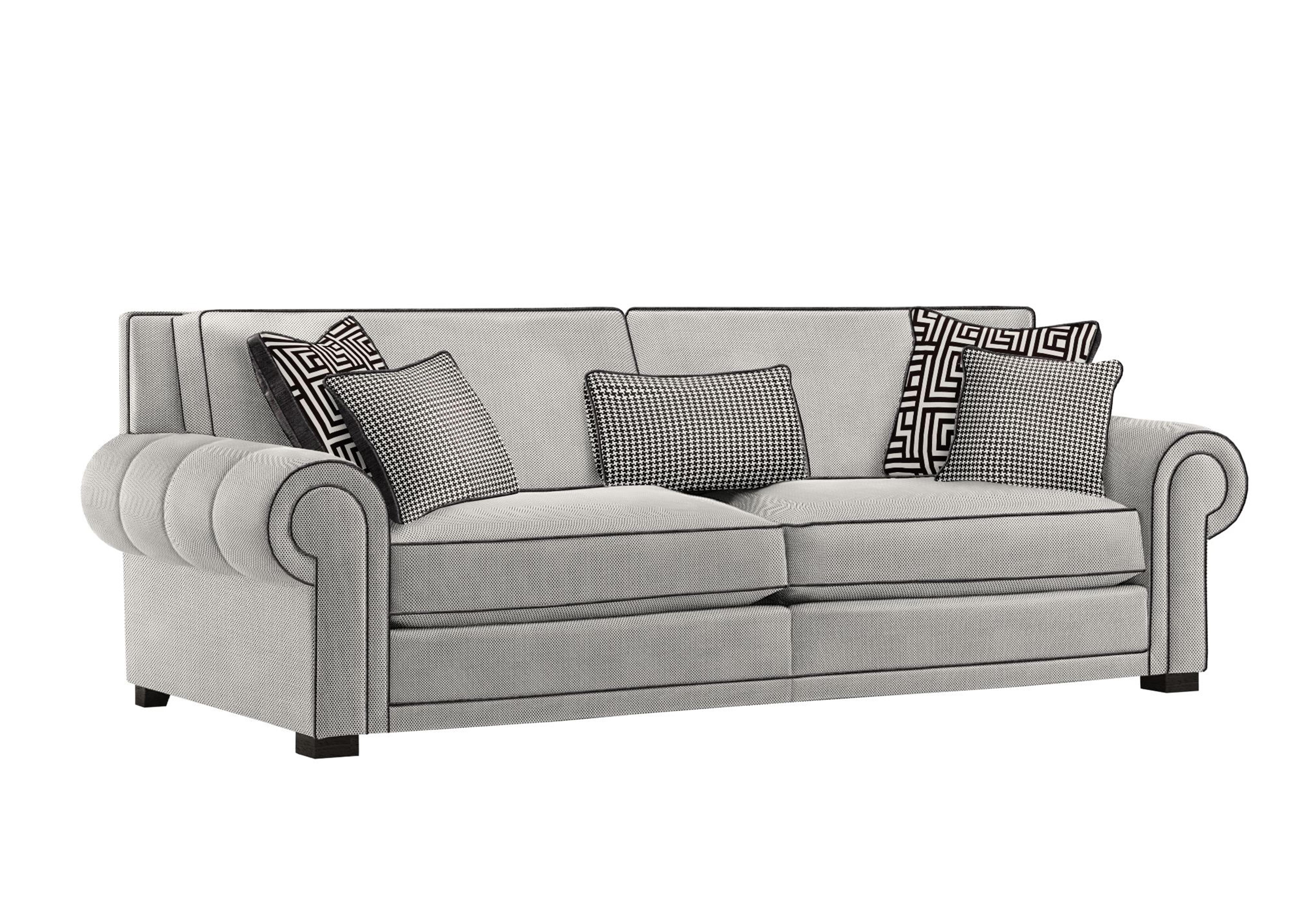 Ambassador Grand 4 Seater Classic Back Sofa in Cristalle Noir Eby Ft on Furniture Village