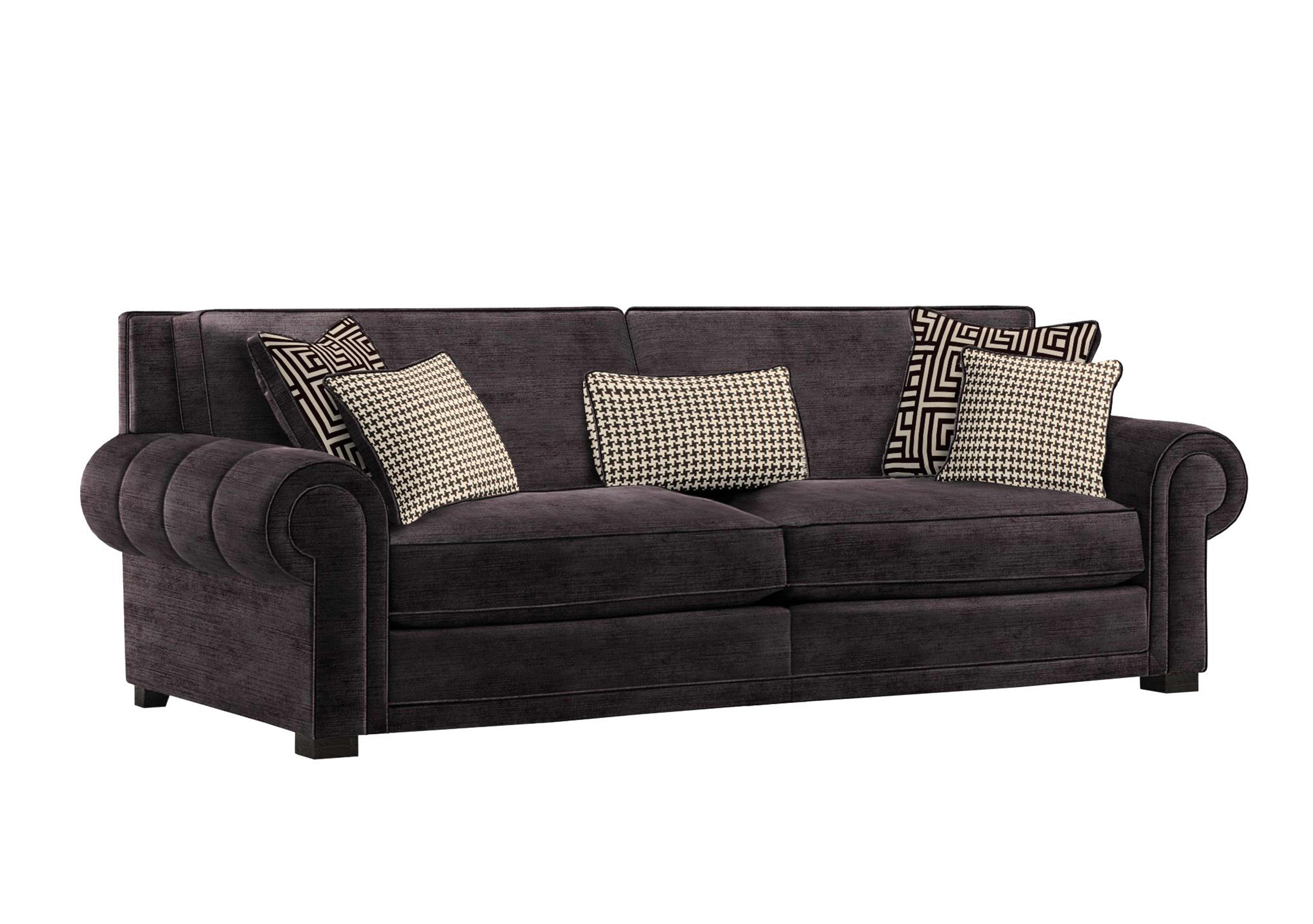 Ambassador Grand 4 Seater Classic Back Sofa in Monarch Black-Noir Eby Ft on Furniture Village