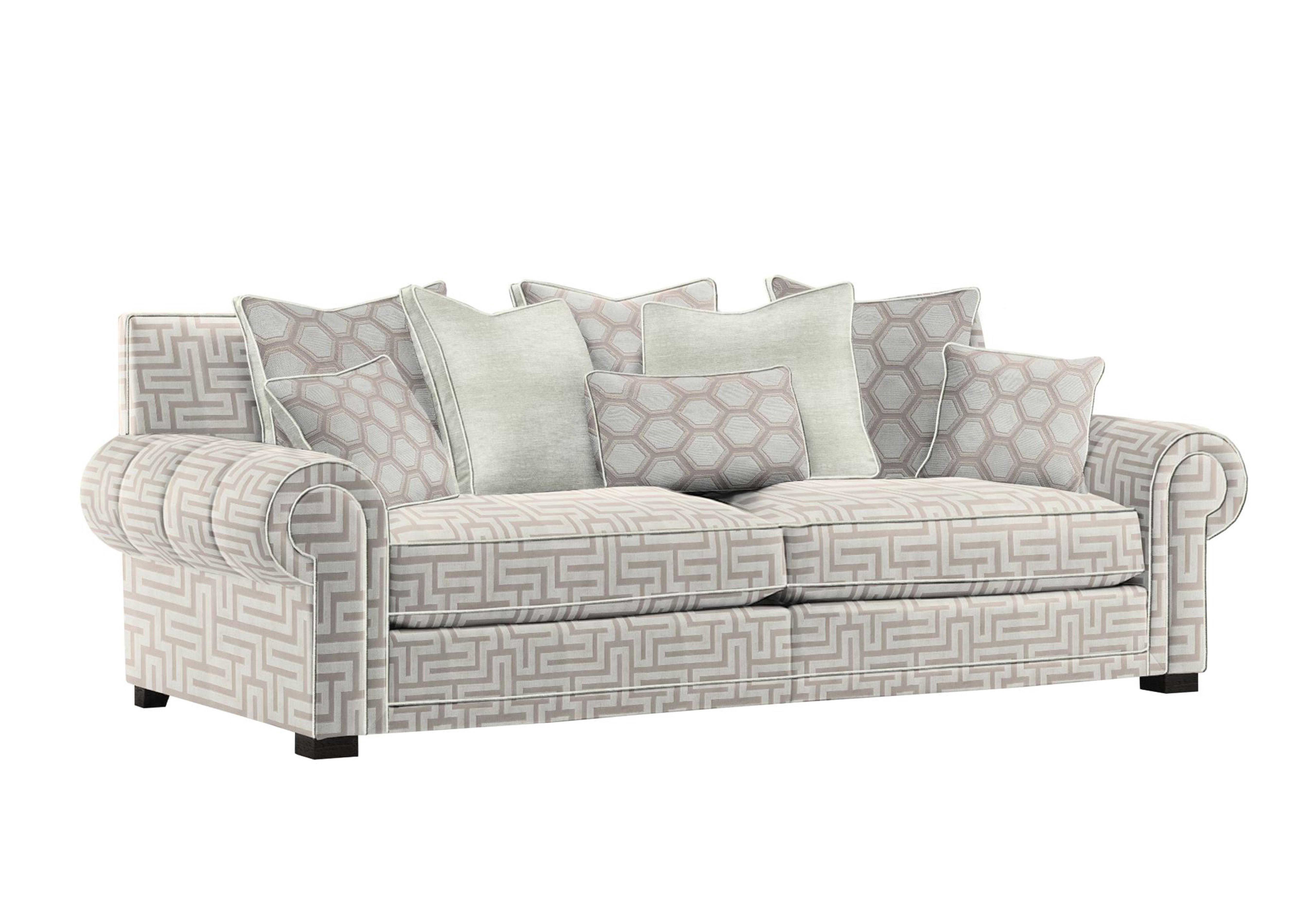 Ambassador Grand 4 Seater Scatter Back Sofa in Apollo-Ophelia Ivory Eby Ft on Furniture Village