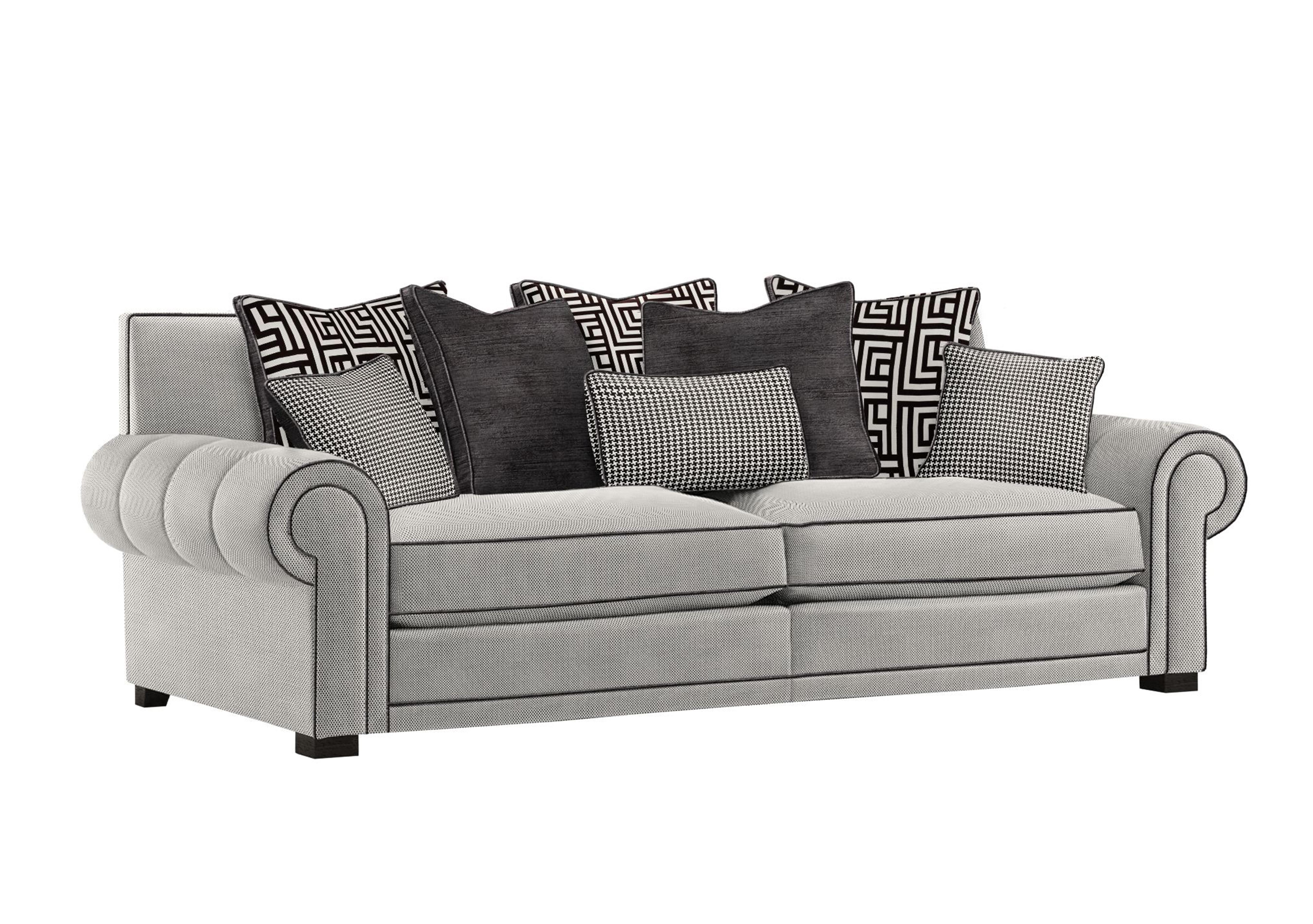 Ambassador Grand 4 Seater Scatter Back Sofa in Cristalle Noir Eby Ft on Furniture Village